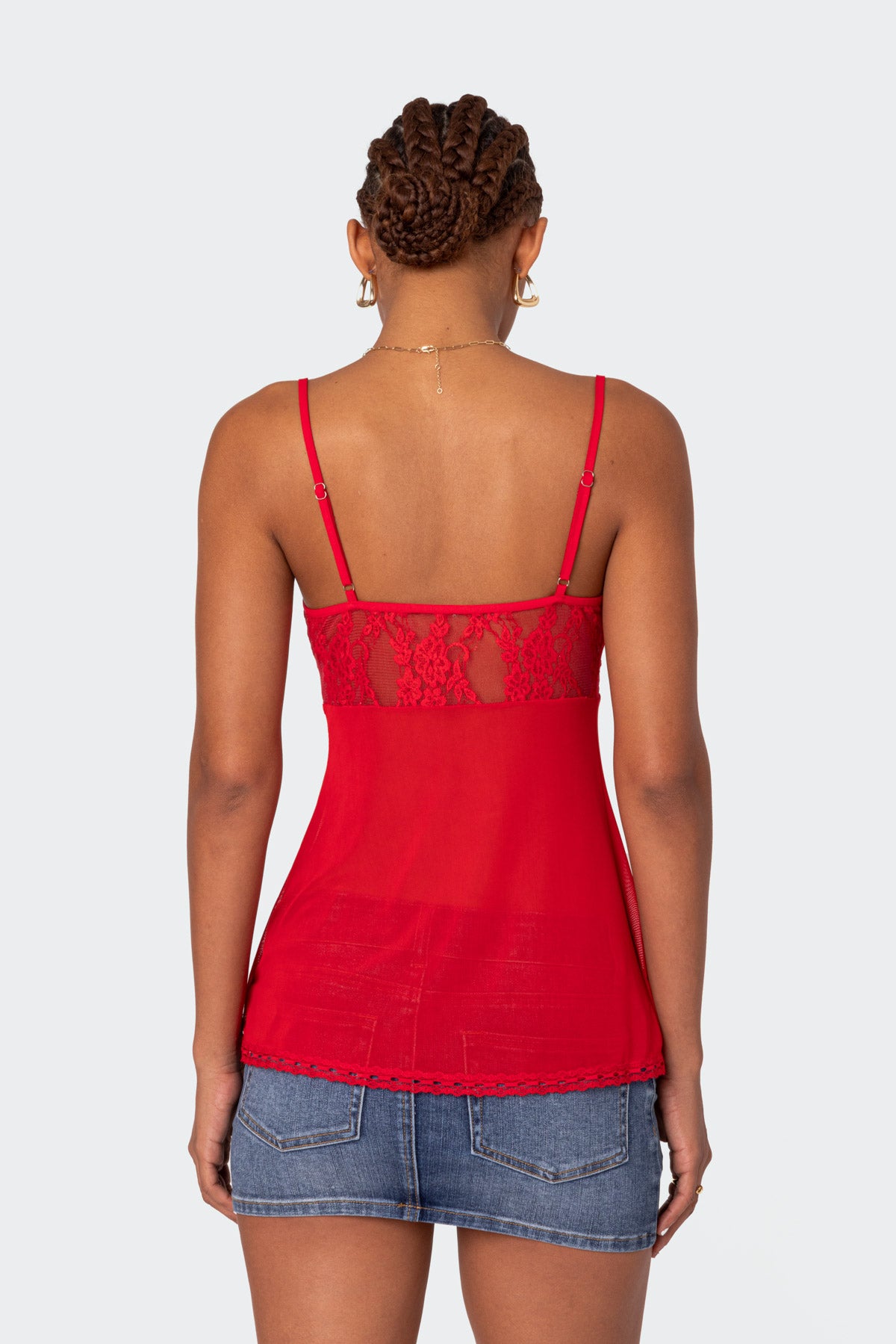 Mimosa Sheer Lace Long Tank Top-Milans Time