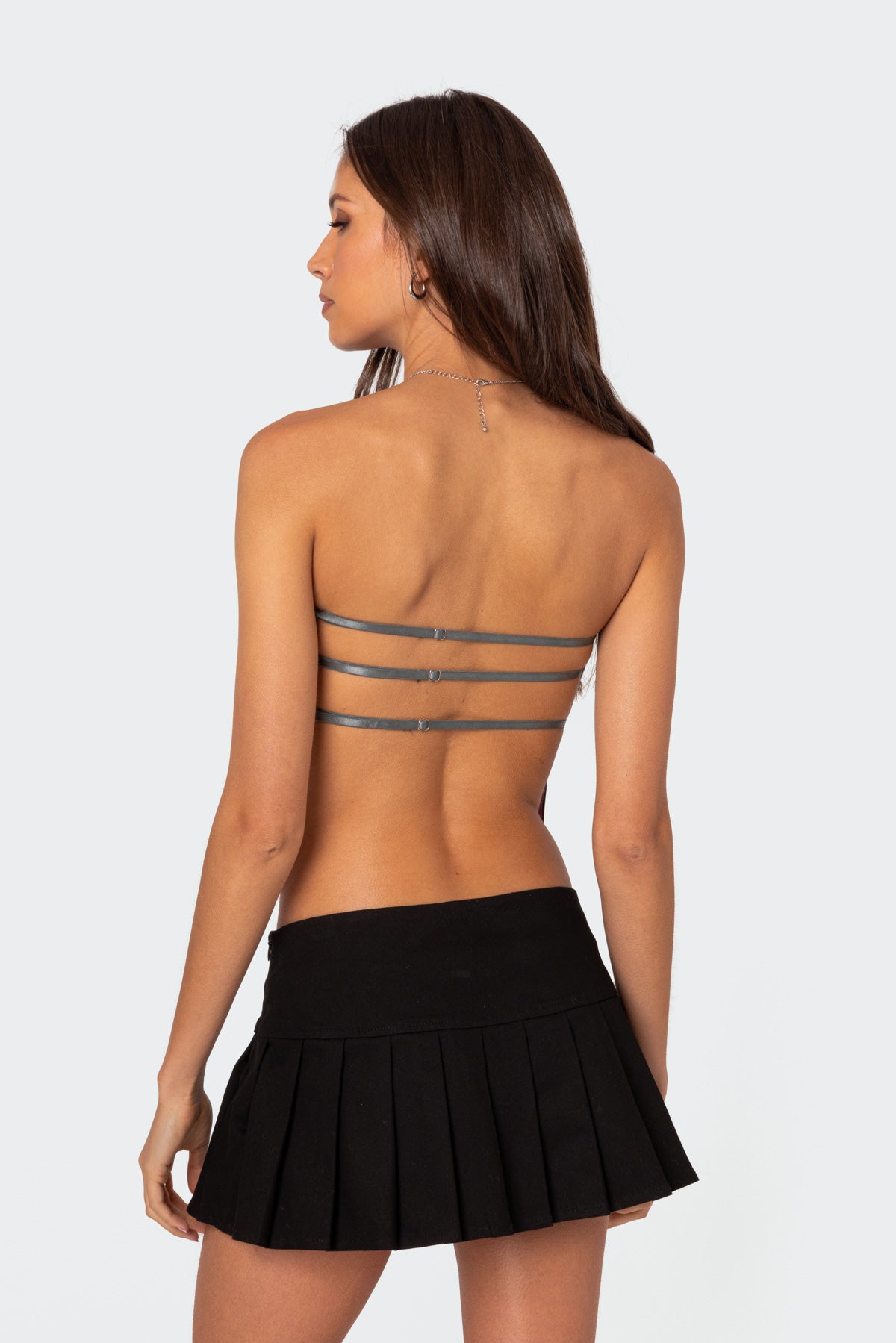 Pinstripe Open Back Strapless Top-Milans Time