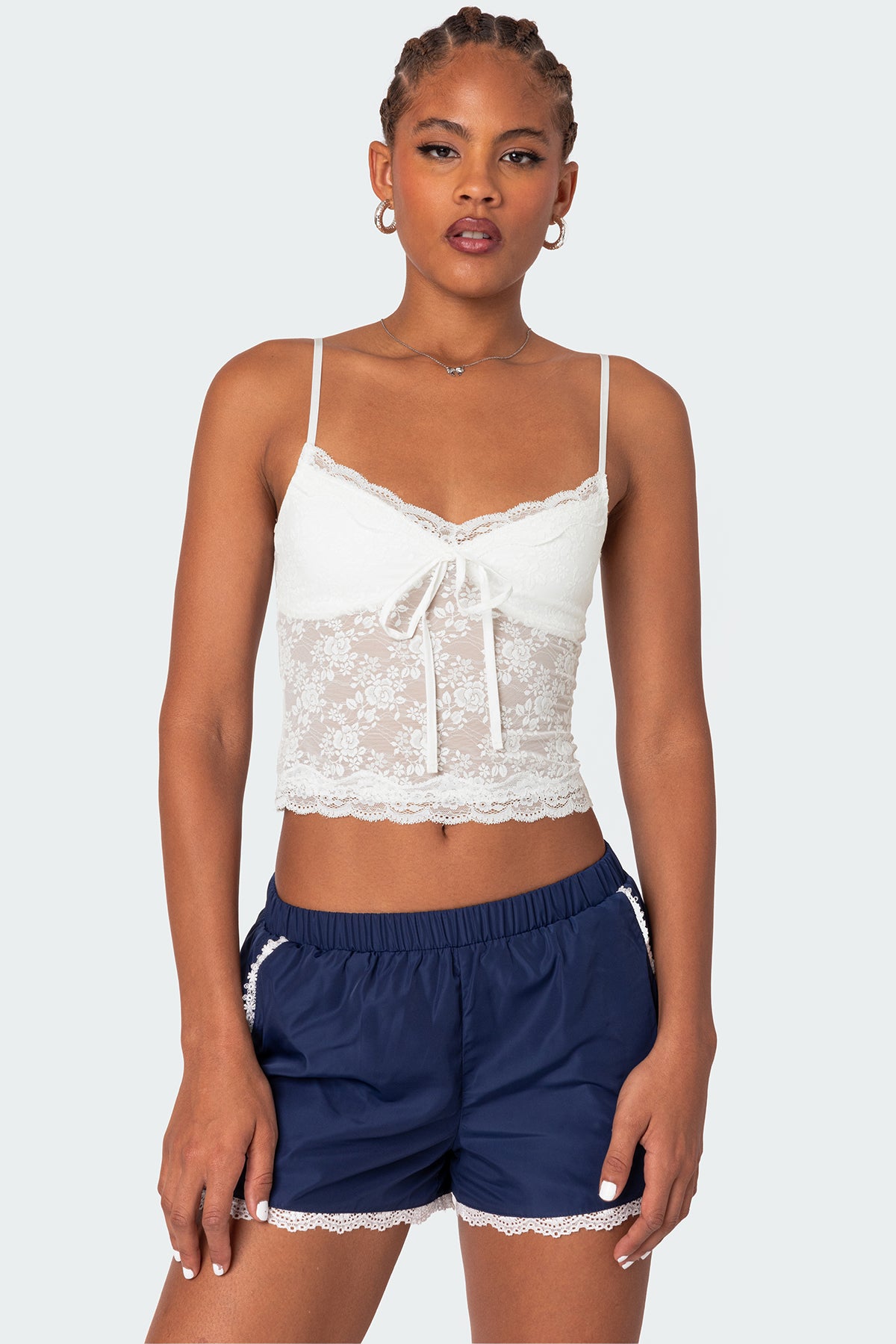 Cami Sheer Lace Tank Top-Milans Time