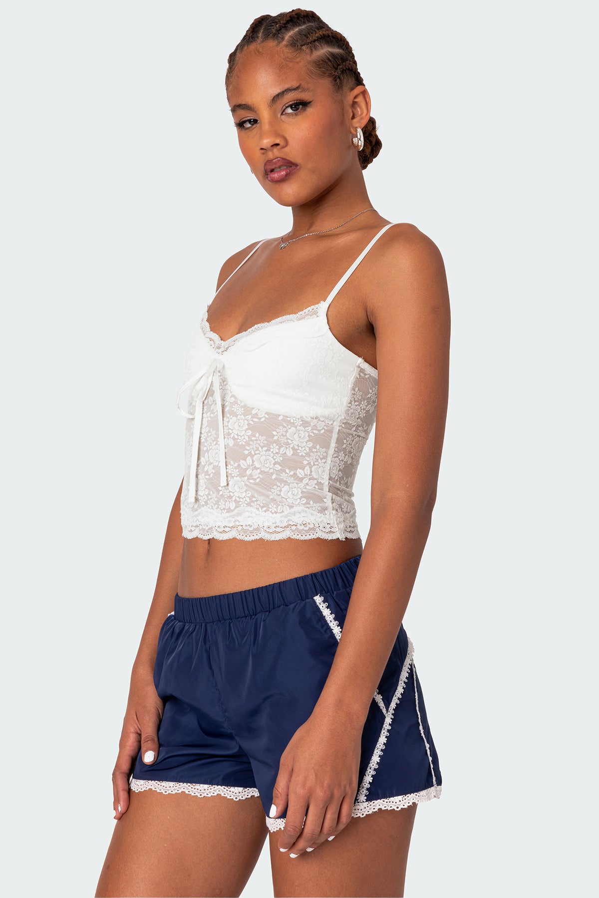 Cami Sheer Lace Tank Top-Milans Time