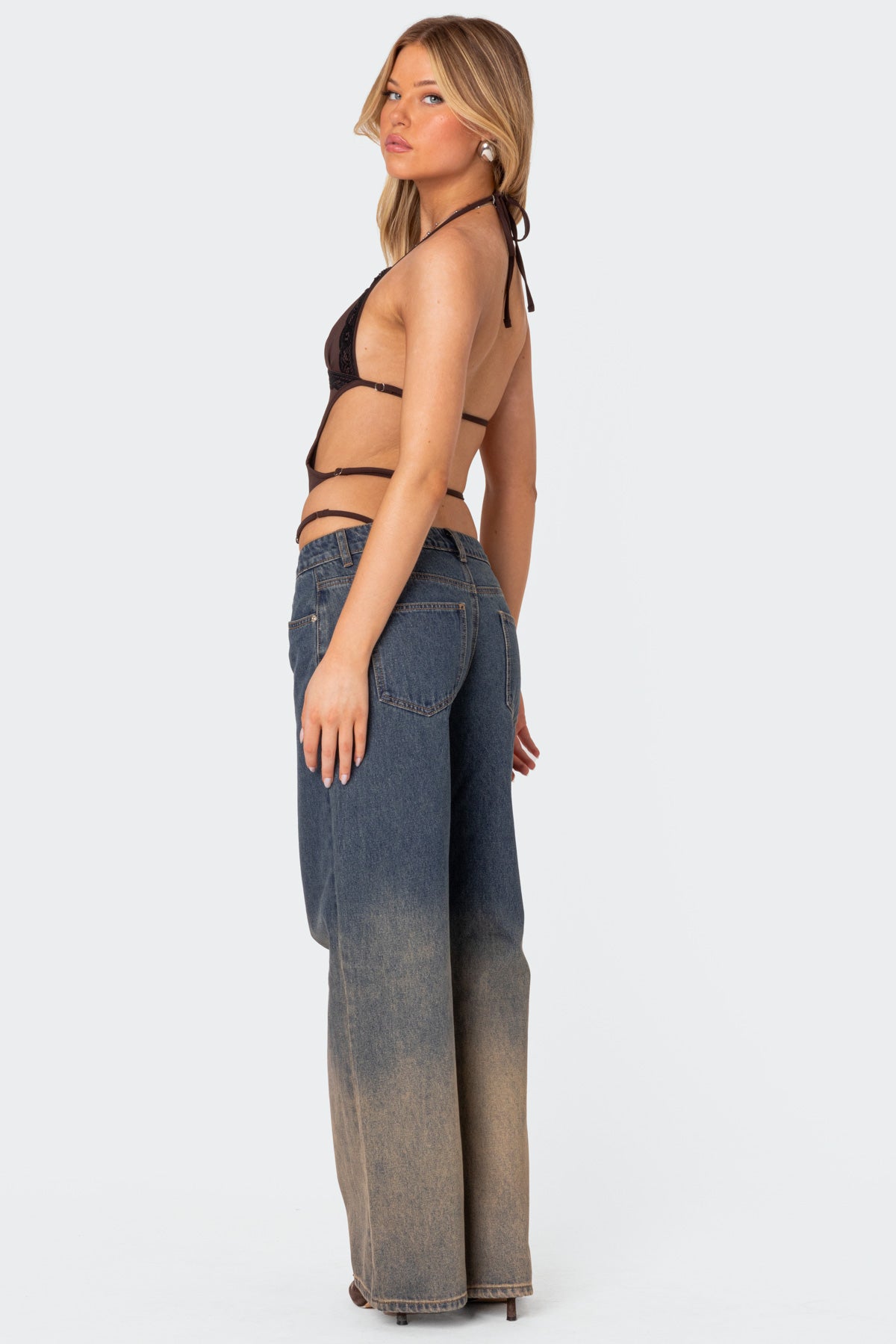 Strappy Lace Trim Bodysuit-Milans Time