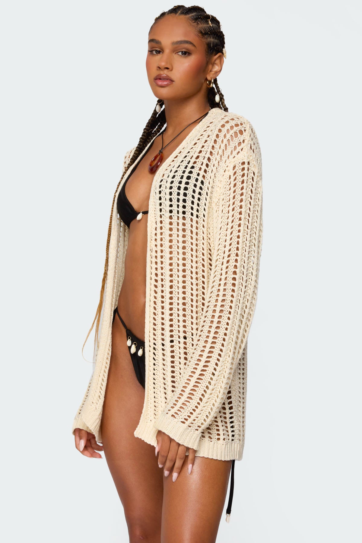 Darcee Oversized Crochet Cardigan-Milans Time