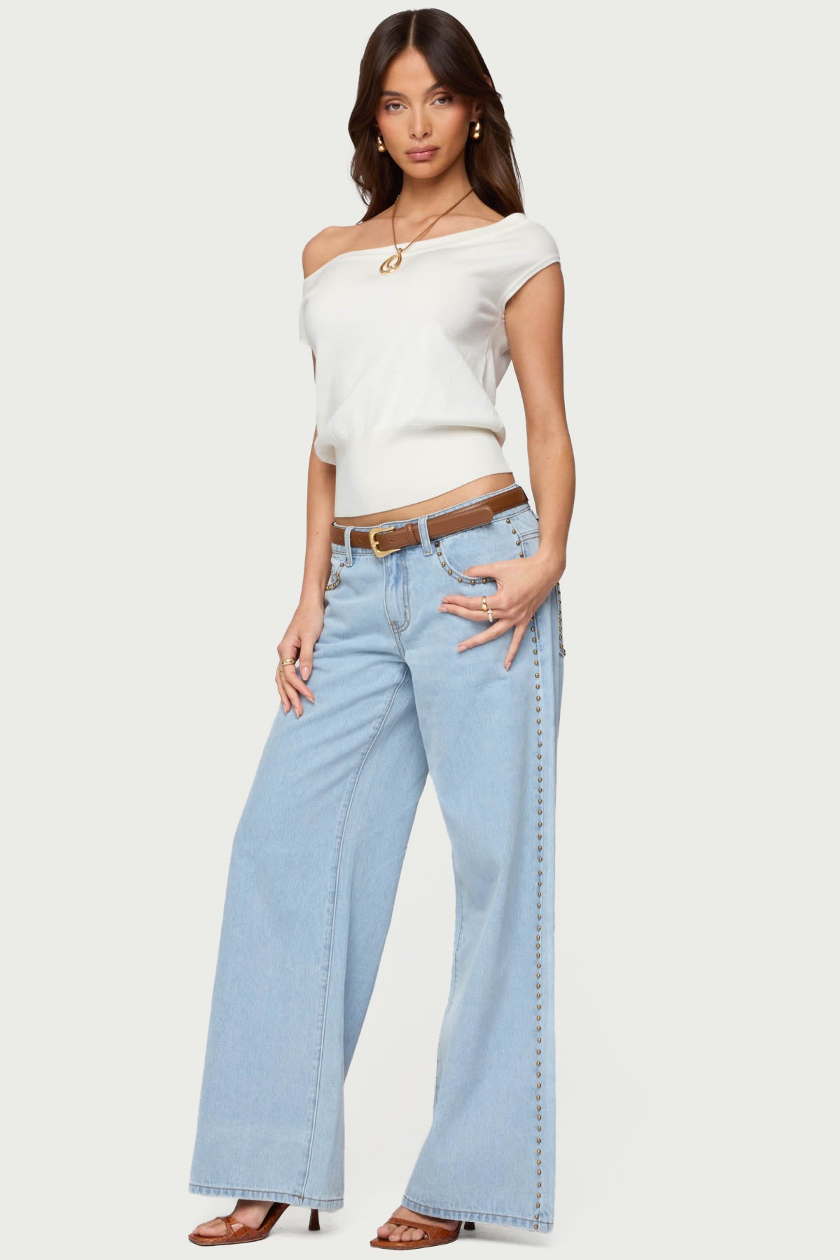 Michaela Off Shoulder Knit Top-Milans Time