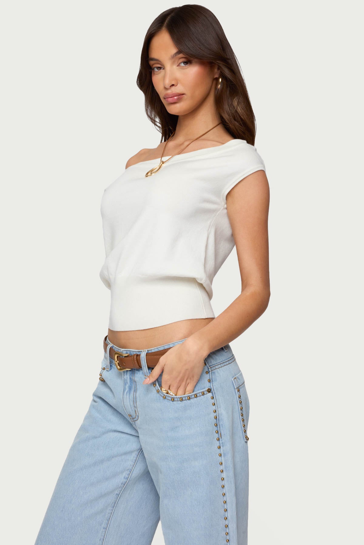 Michaela Off Shoulder Knit Top-Milans Time