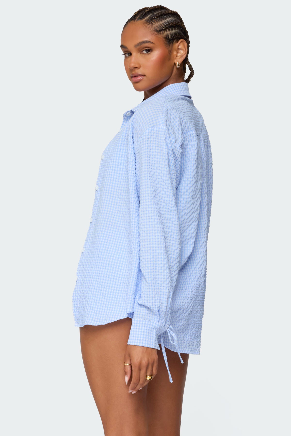 Lira Textured Gingham Button Up Shirt-Milans Time