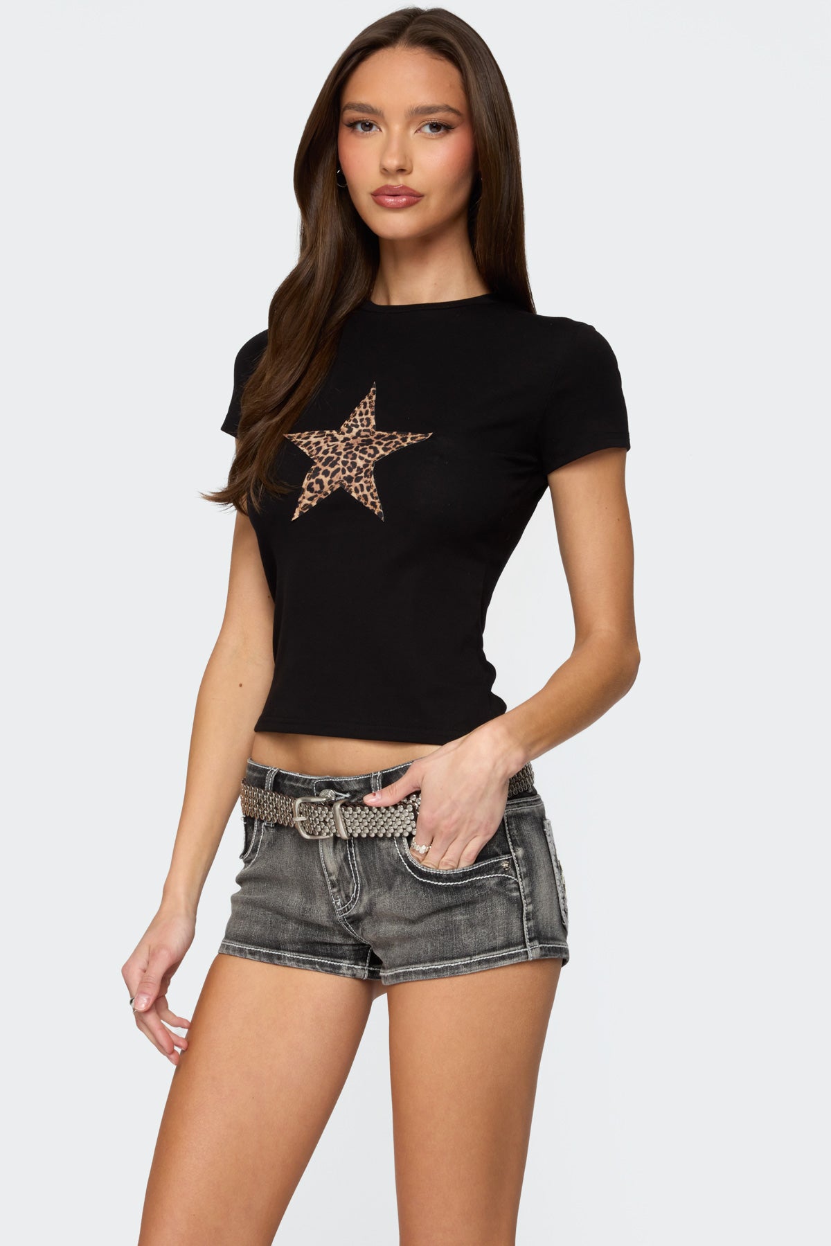 Narla Leopard Star T Shirt-Milans Time