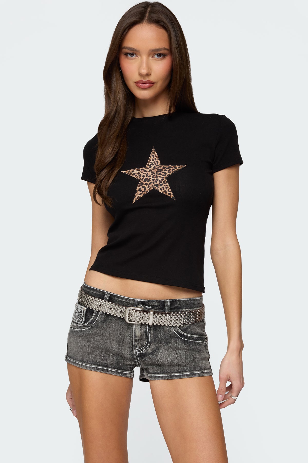 Narla Leopard Star T Shirt-Milans Time