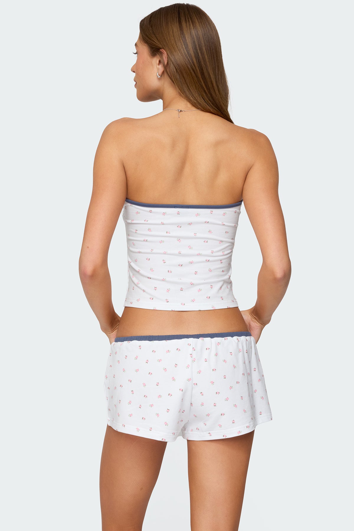 Stefi Floral Contrast Tube Top-Milans Time