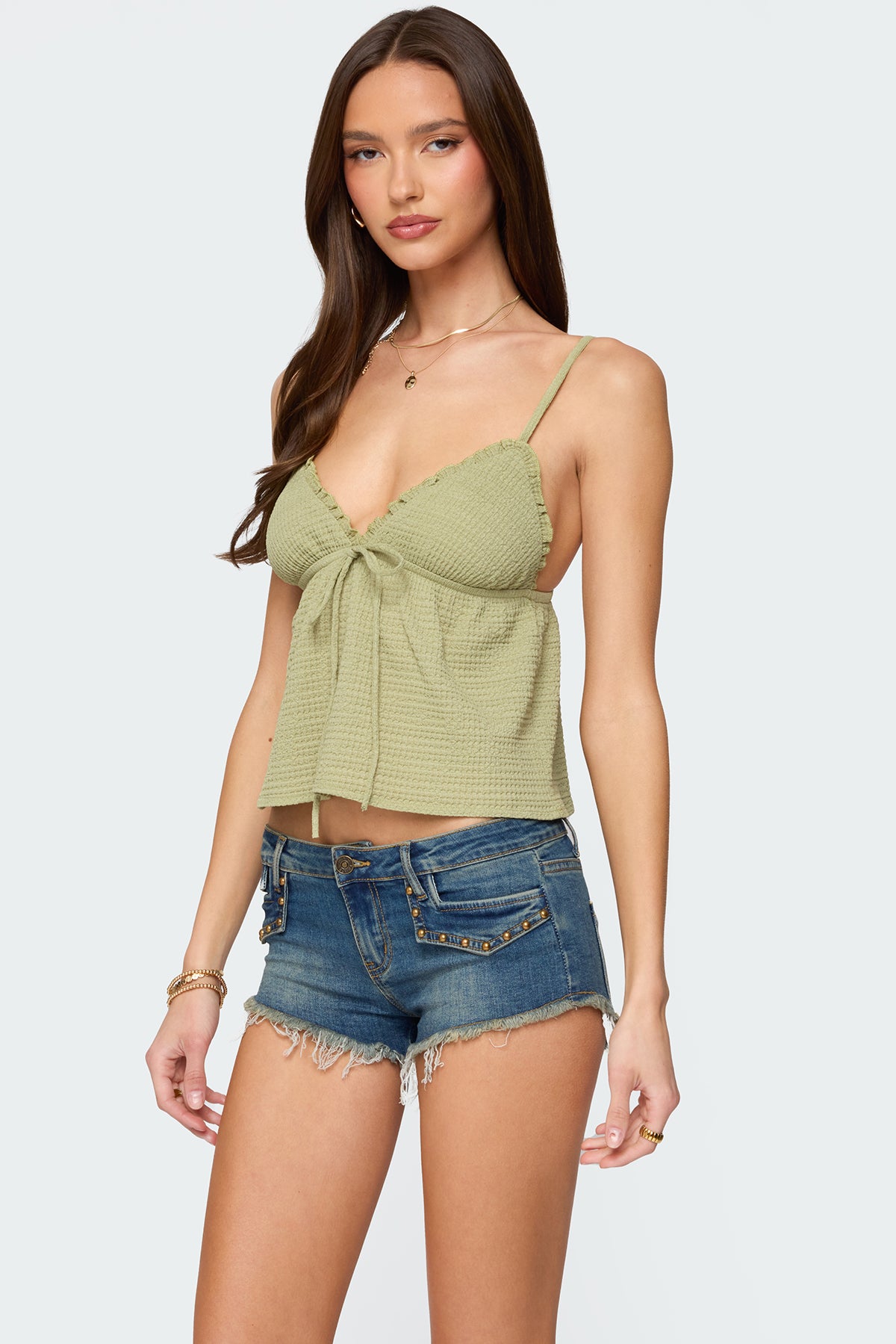 Brianne Textured Babydoll Tank Top-Milans Time