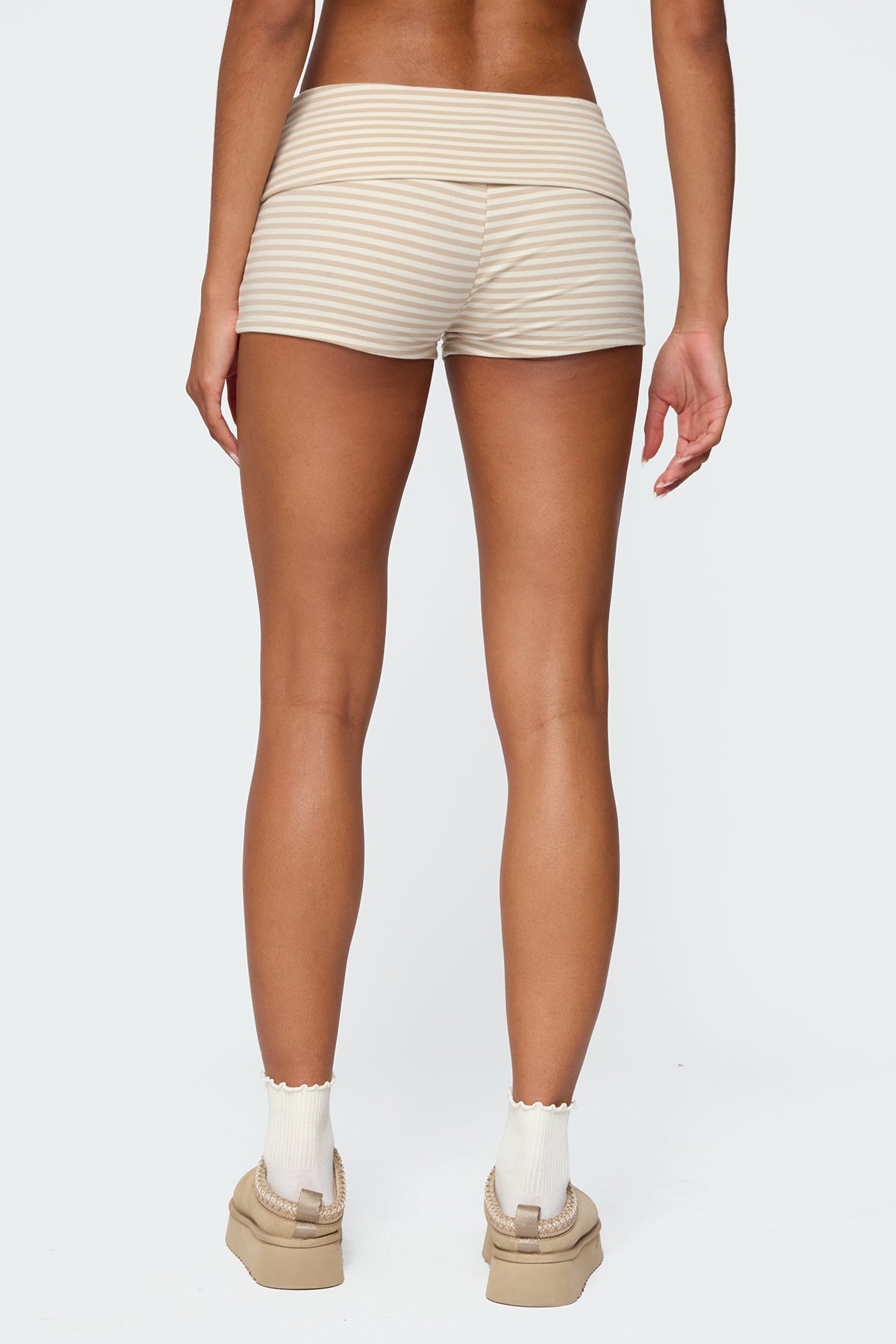 Kodi Striped Fold Over Shorts-Milans Time