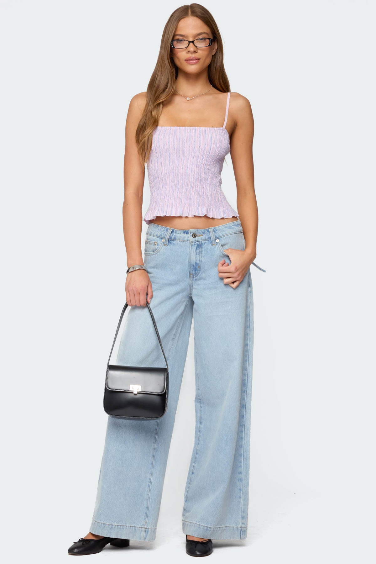 Leela Scrunch Striped Tank Top-Milans Time