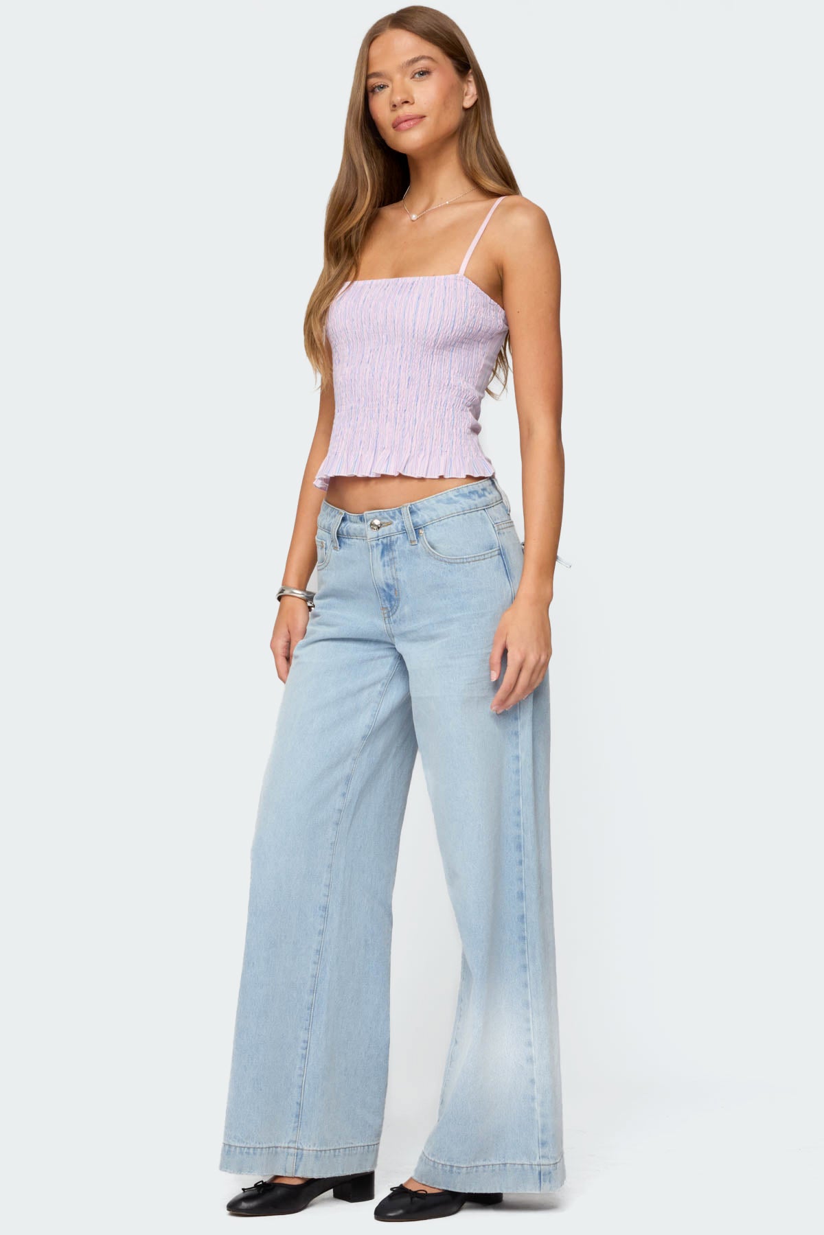 Leela Scrunch Striped Tank Top-Milans Time