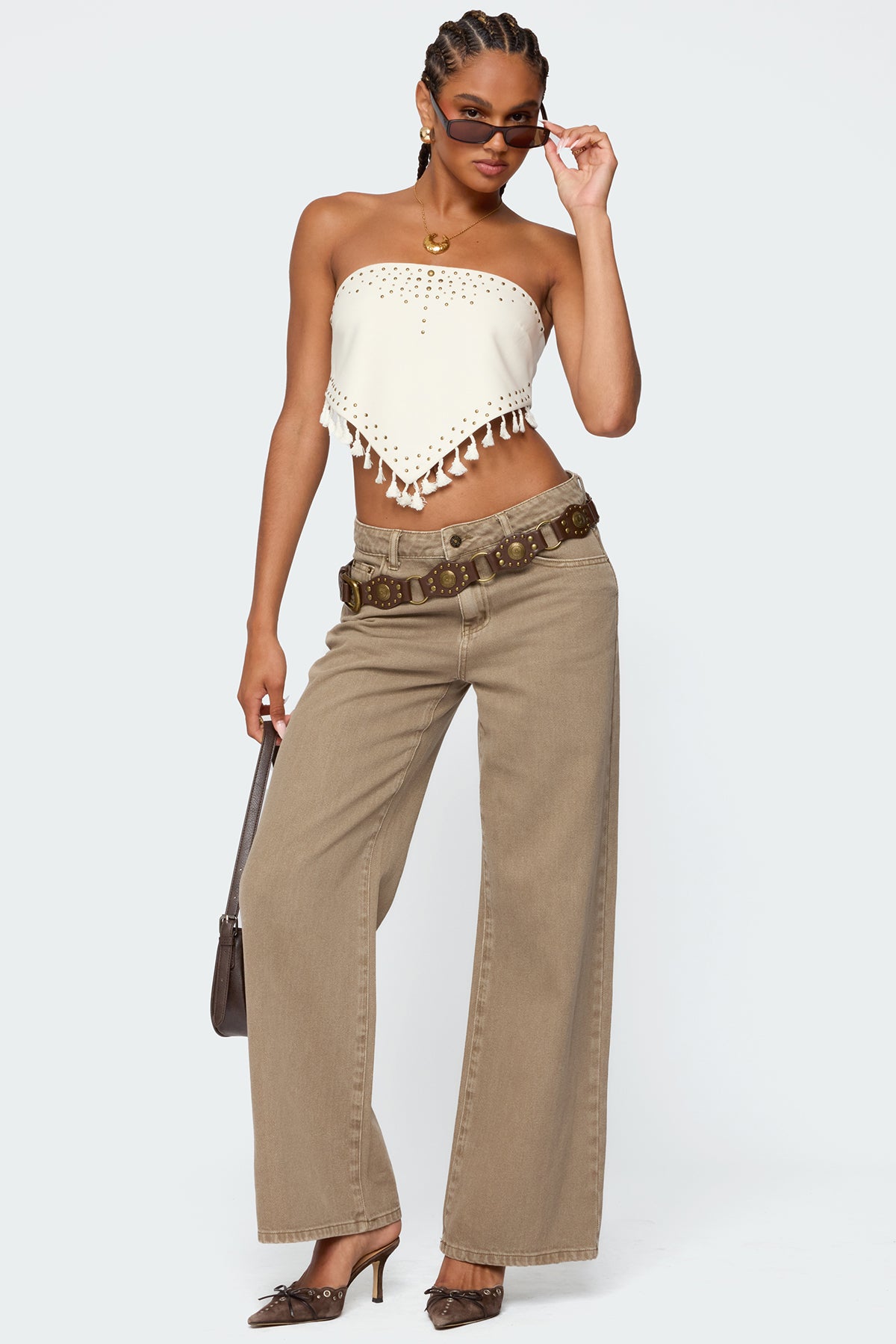 Stud & Tassel Handkerchief Top-Milans Time