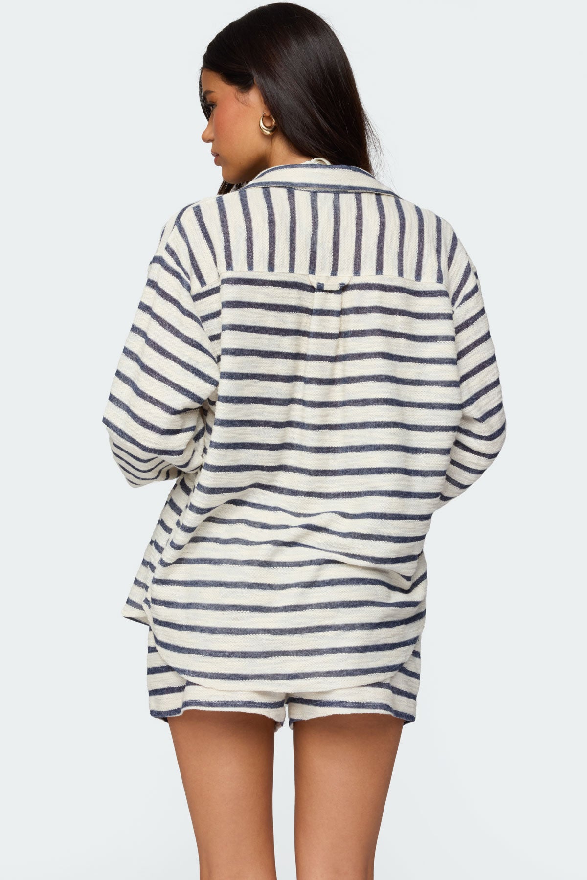 Collins Oversized Striped Button Up Shirt-Milans Time
