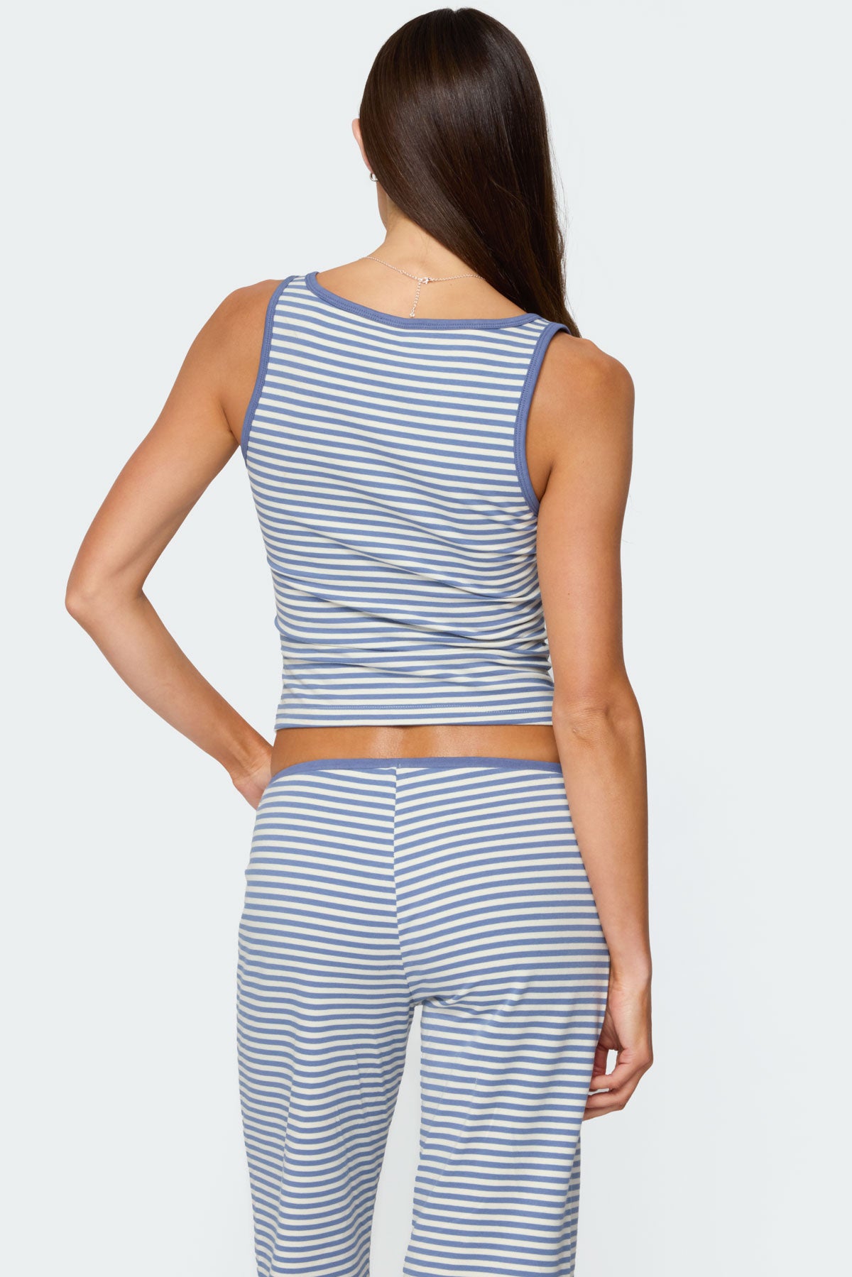 Monti Striped Henley Tank Top-Milans Time