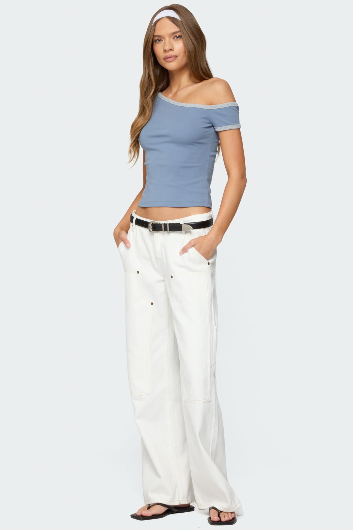 Lorna Contrast Off Shoulder Top-Milans Time