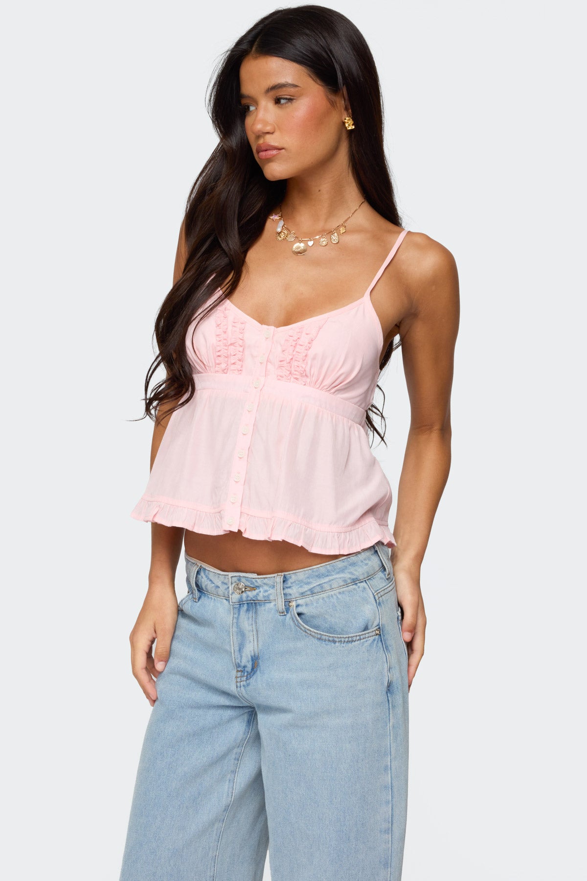 Halsey Ruffle Tank Top-Milans Time