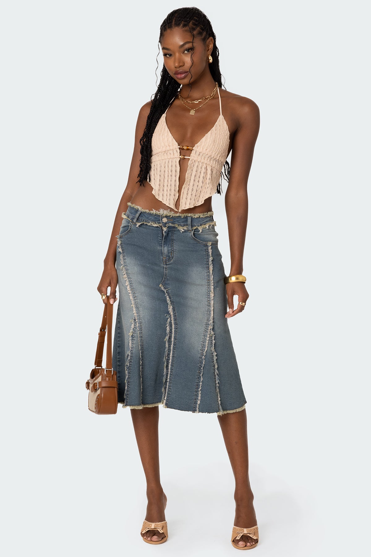 Anaya Textured Open Back Top-Milans Time