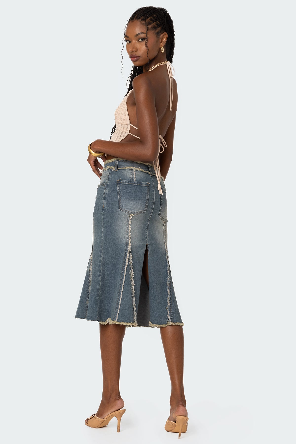 Anaya Textured Open Back Top-Milans Time