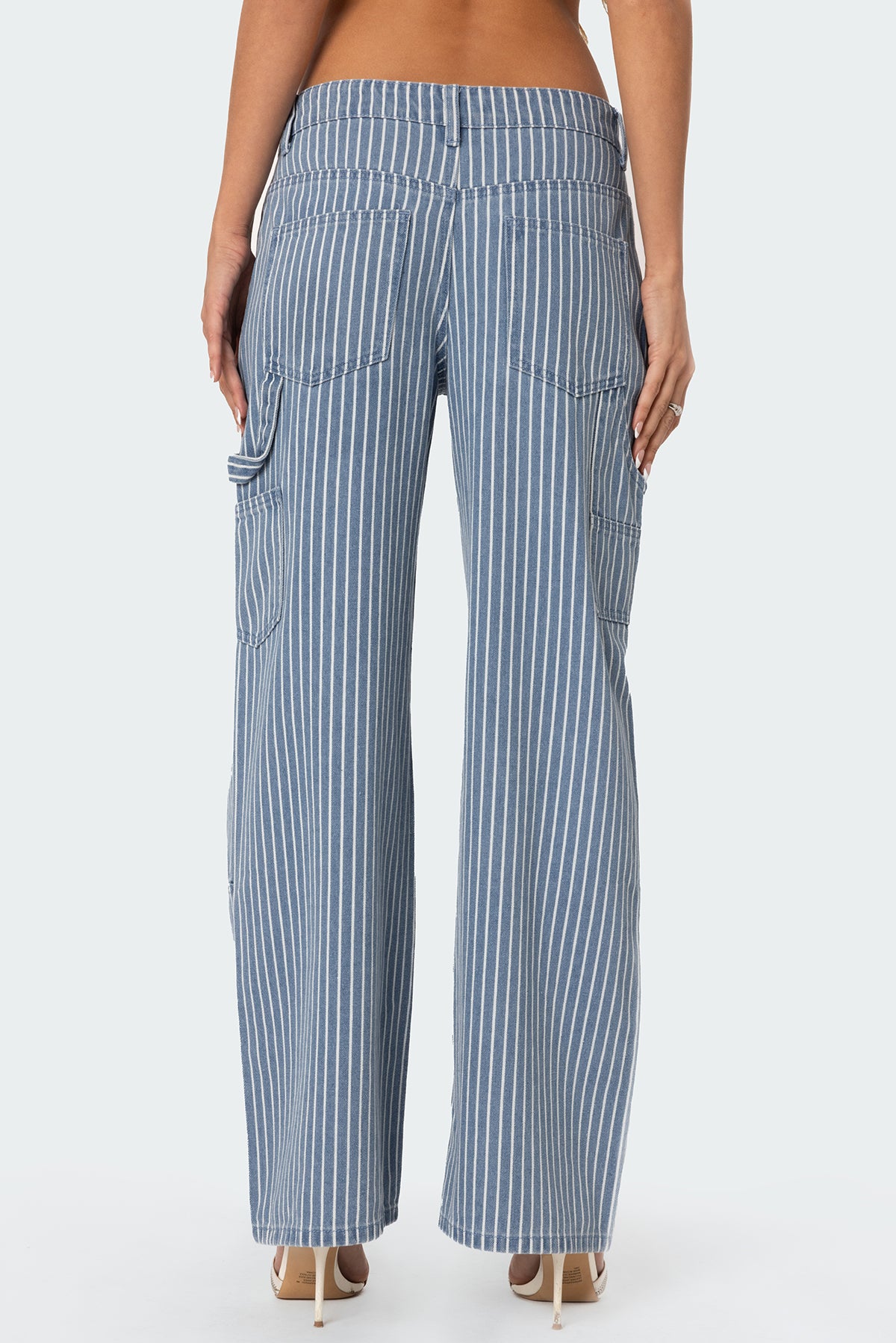 Striped Low Rise Baggy Carpenter Jeans-Milans Time