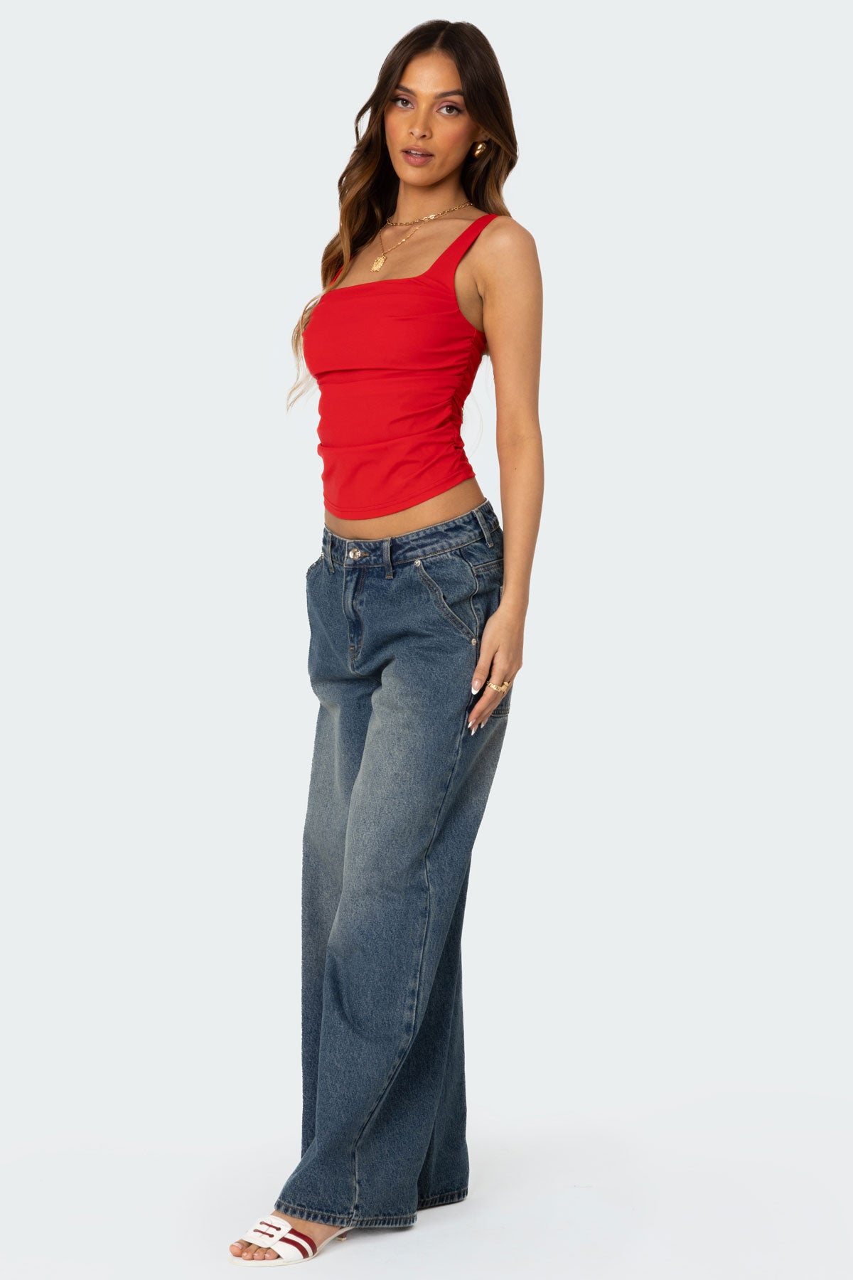 Rio Ruched Square Neck Top-Milans Time