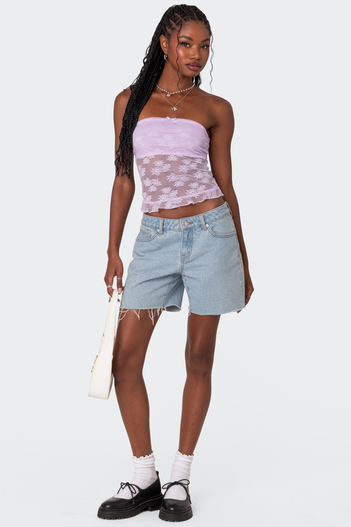 Ballet Sheer Lace Tube Top-Milans Time