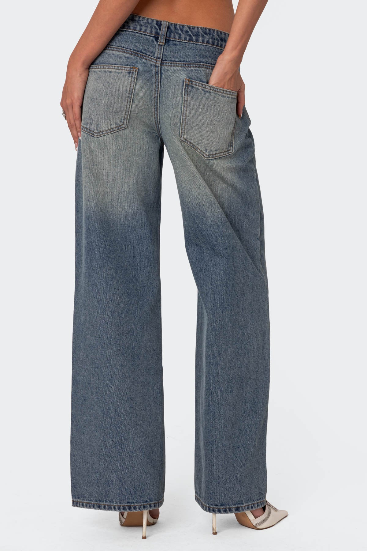 Magda Acid Wash Low Rise Baggy Jeans-Milans Time