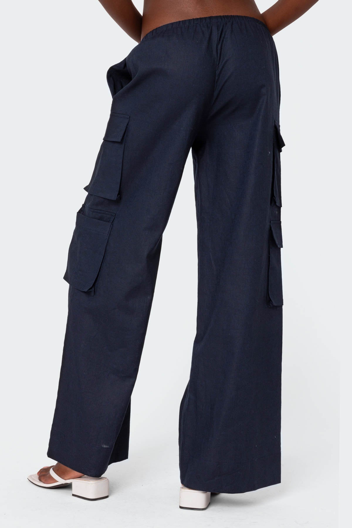 Bristol Linen Look Cargo Pants-Milans Time