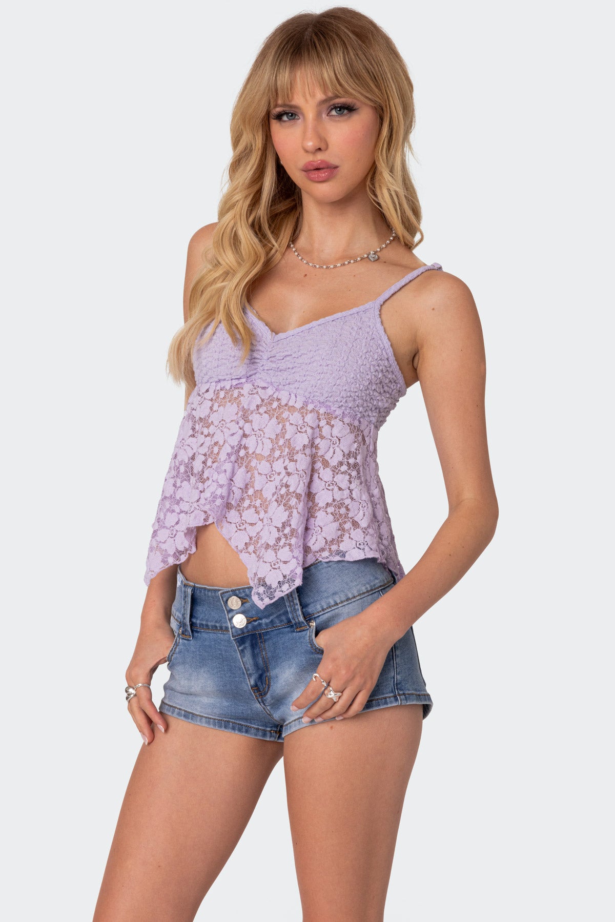Orchid Sheer Lace Top-Milans Time