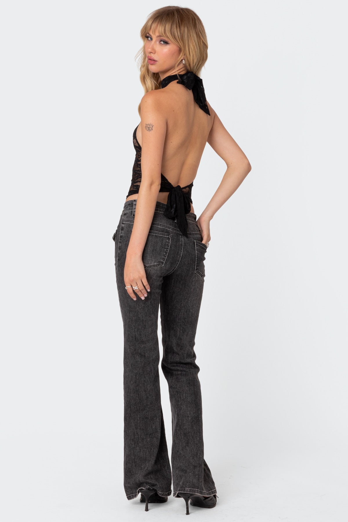 Alena High Neck Sheer Lace Top-Milans Time