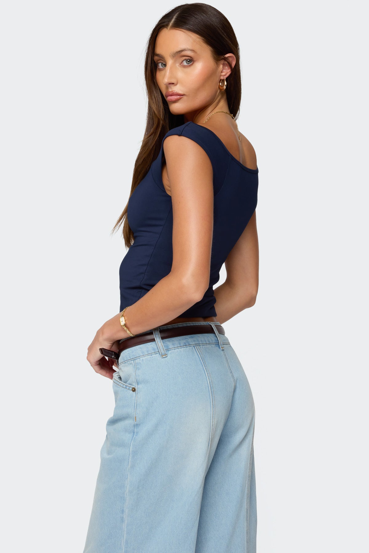 Angeline Wide V Neck Top-Milans Time