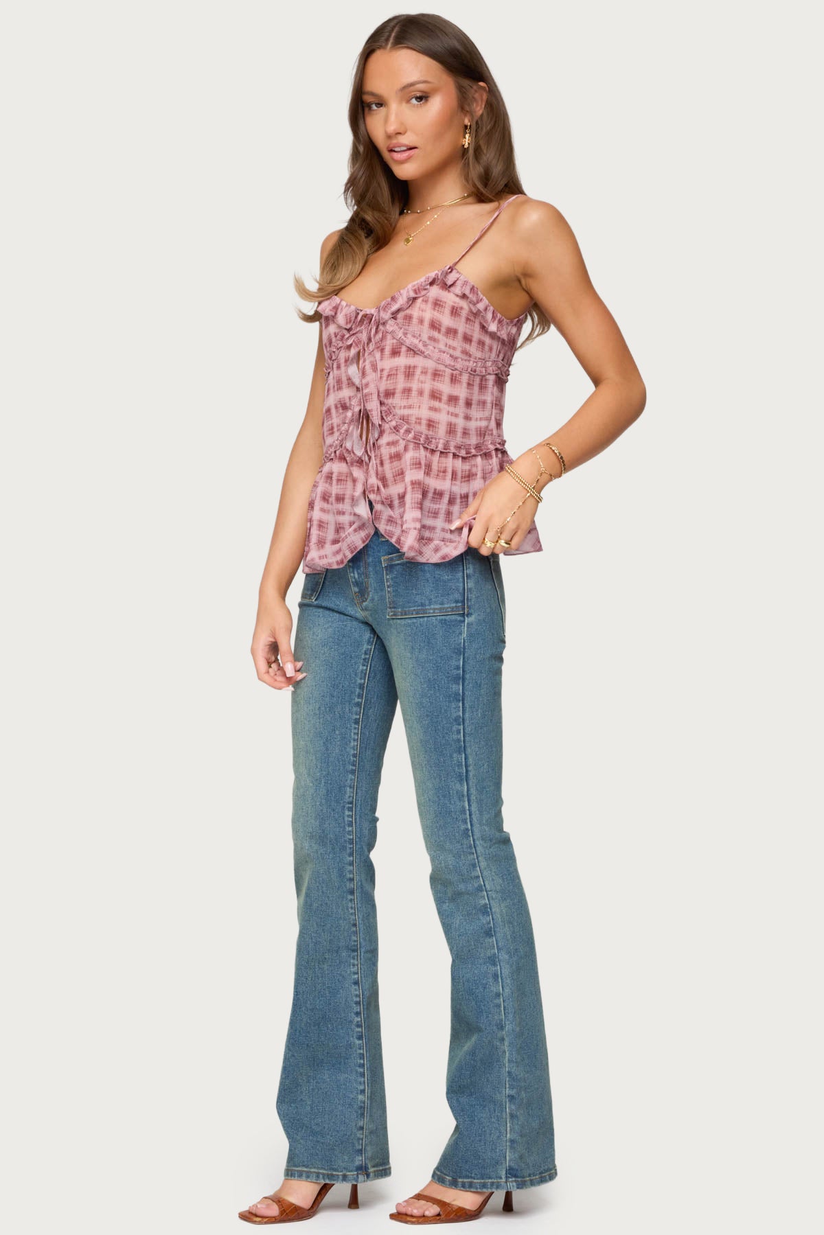 Mattea Low Rise Flared Jeans-Milans Time