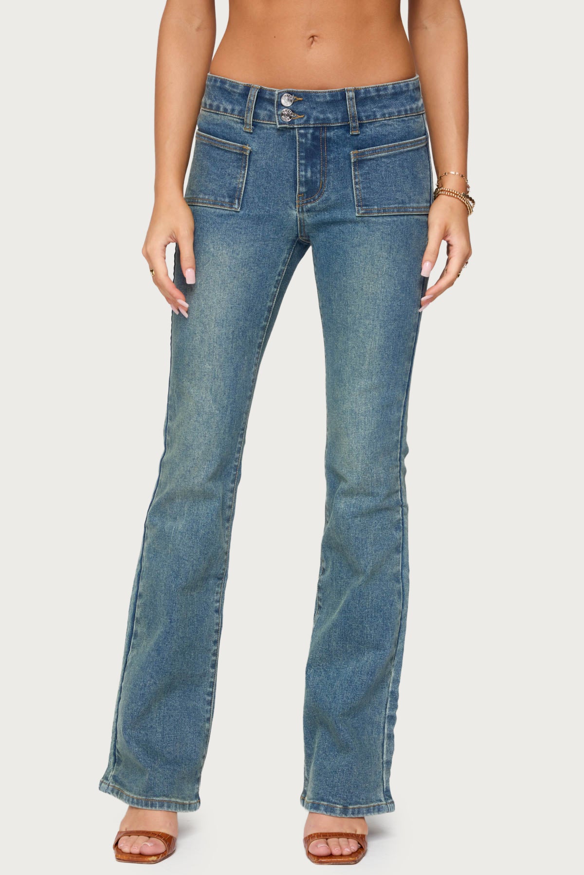 Mattea Low Rise Flared Jeans-Milans Time