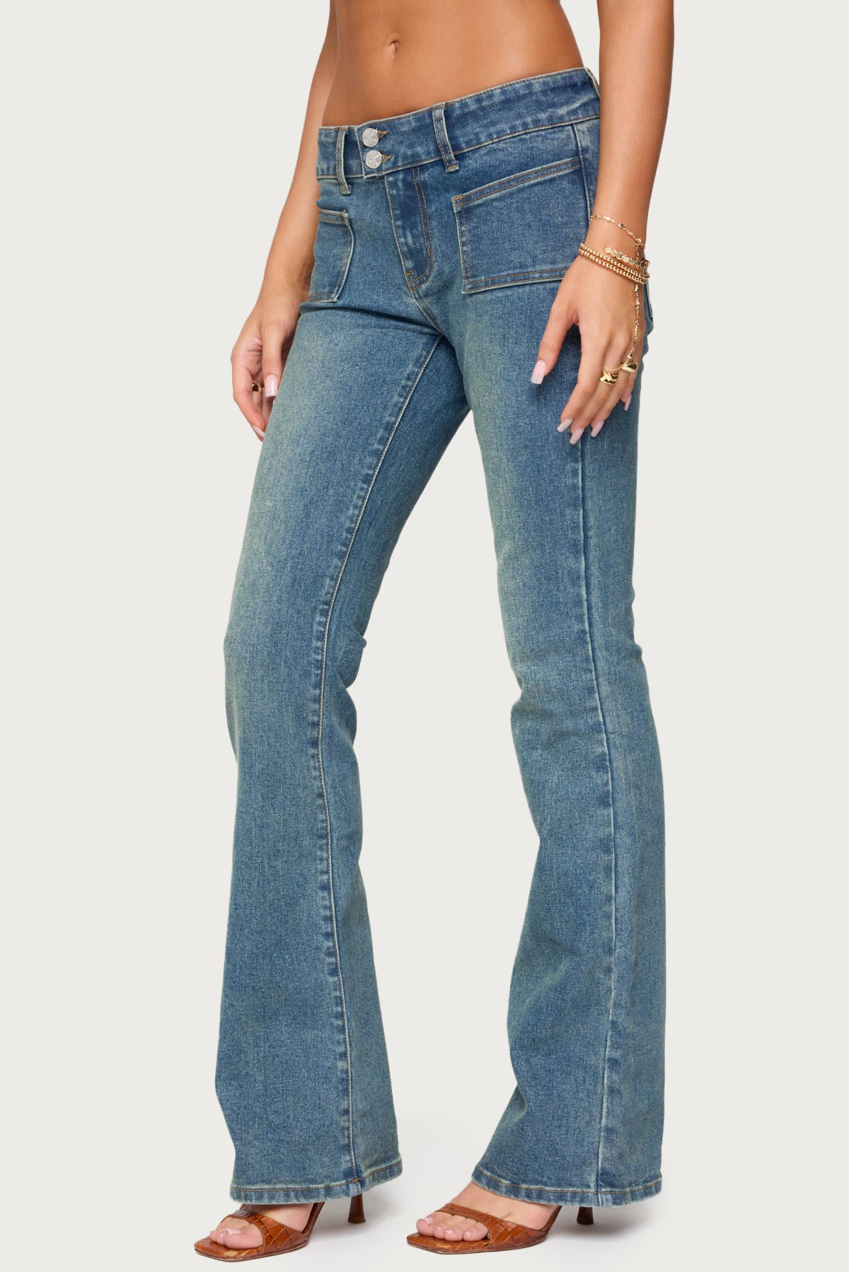 Mattea Low Rise Flared Jeans-Milans Time