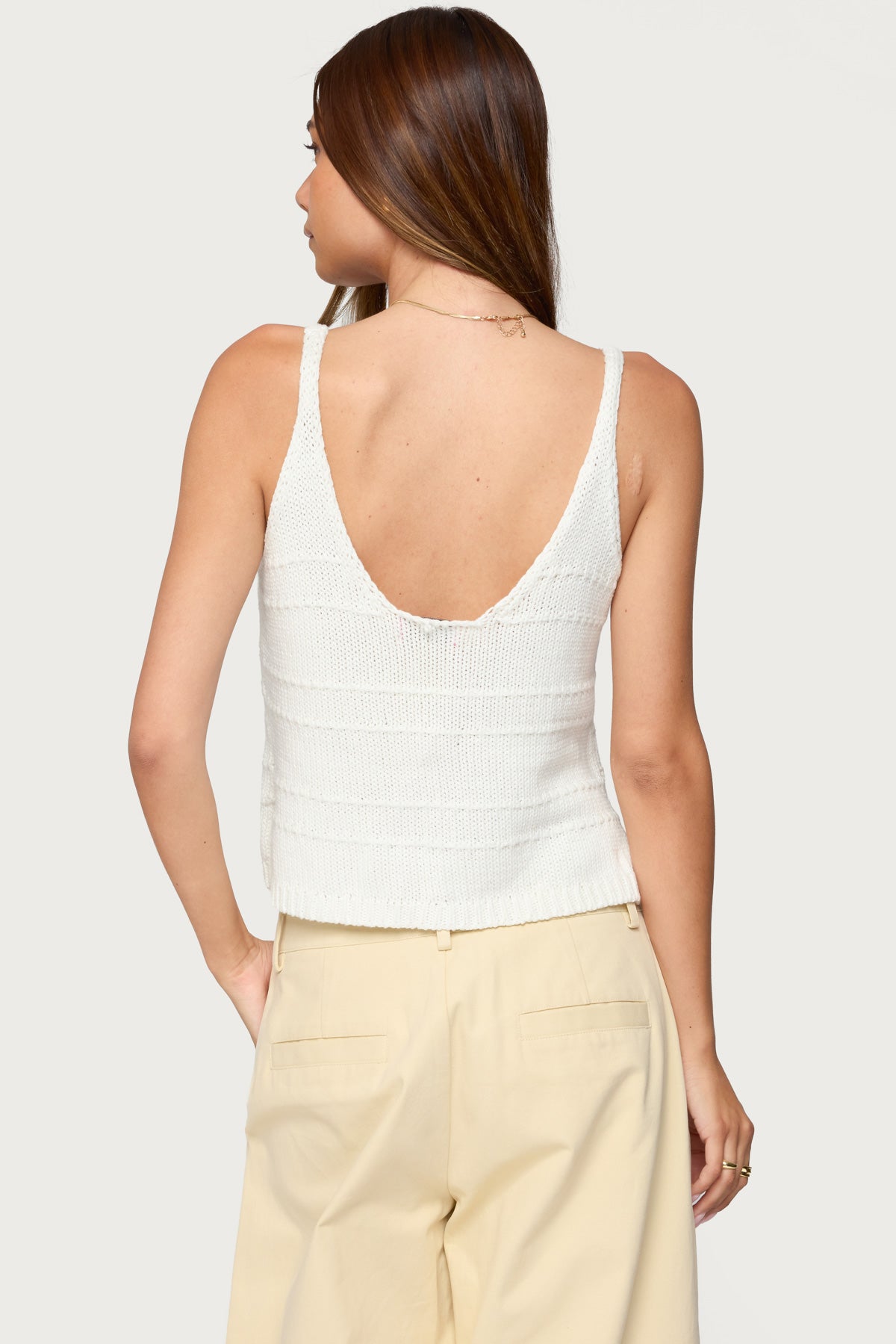 Mikinley Split Front Knit Tank Top-Milans Time