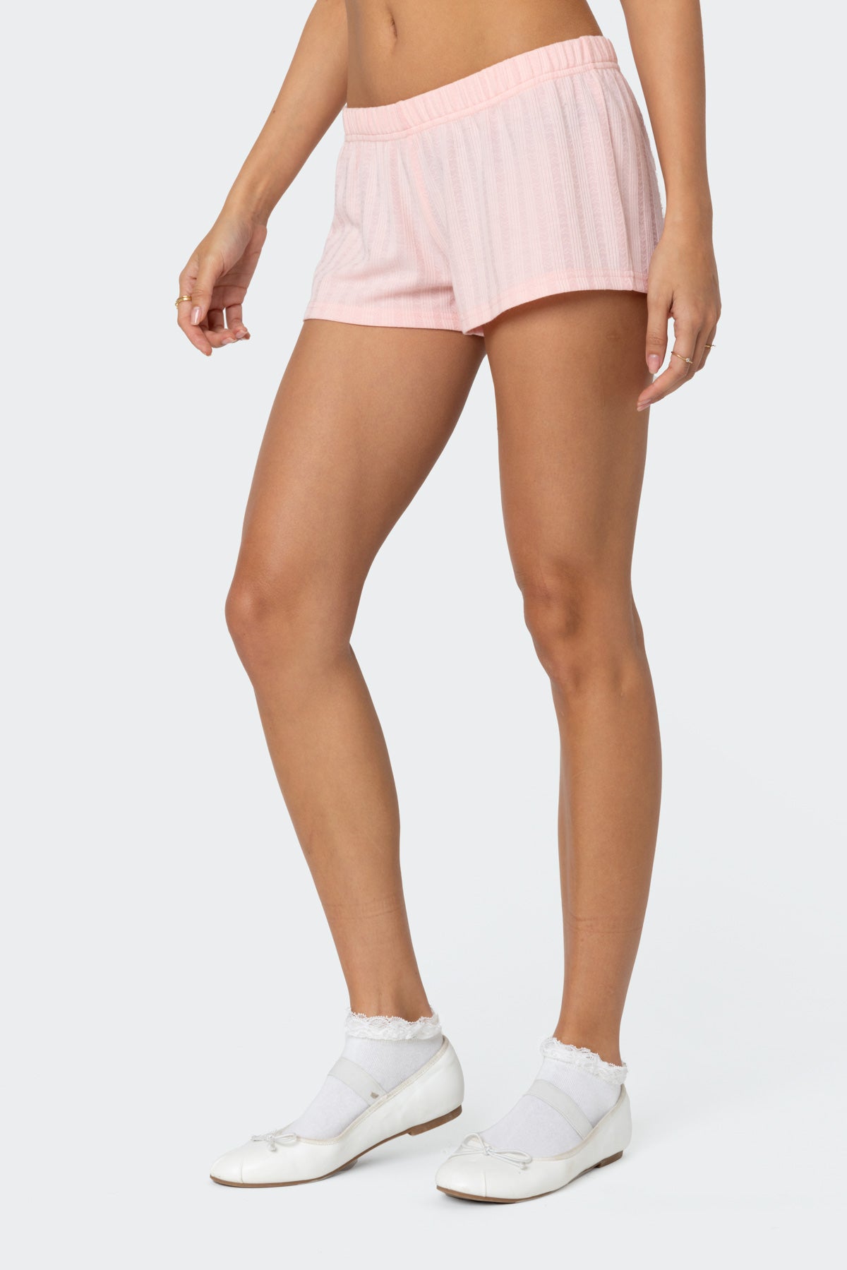 Irene Low Rise Pointelle Micro Shorts-Milans Time