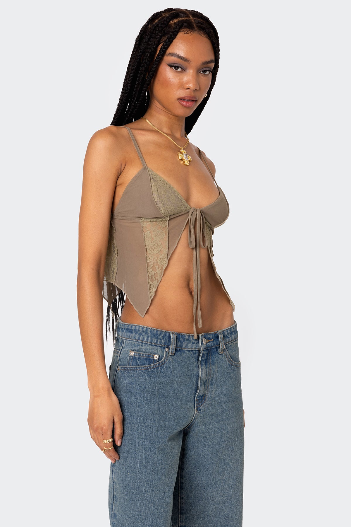 Patchwork Lacey Mesh Top-Milans Time