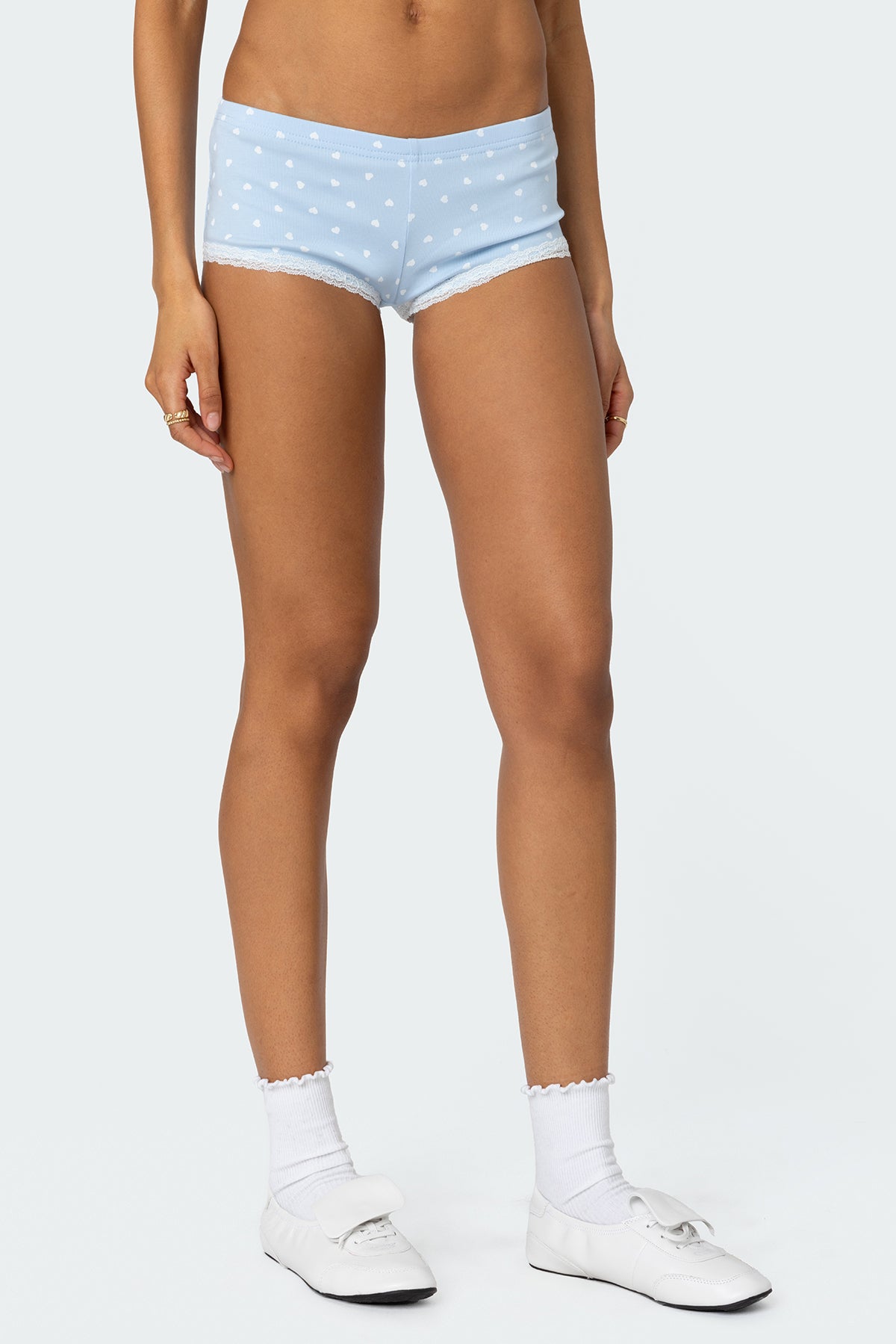 Follow Ur Heart Printed Micro Shorts-Milans Time