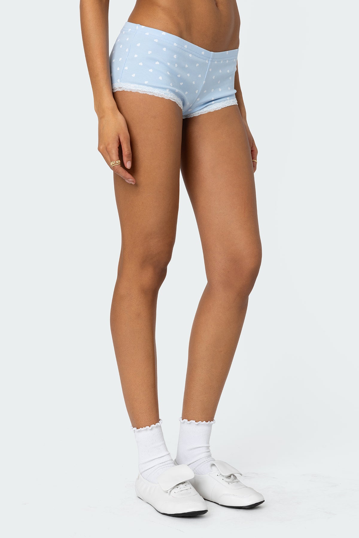 Follow Ur Heart Printed Micro Shorts-Milans Time