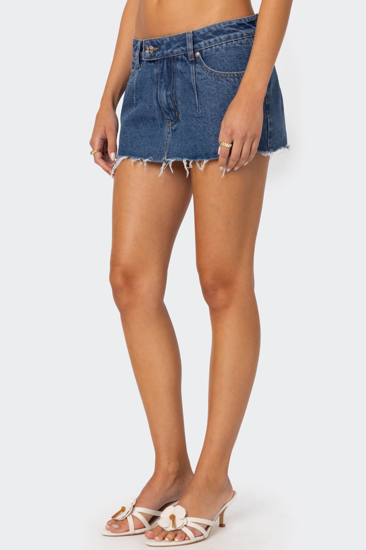 Clementine Low Rise Denim Micro Skort-Milans Time