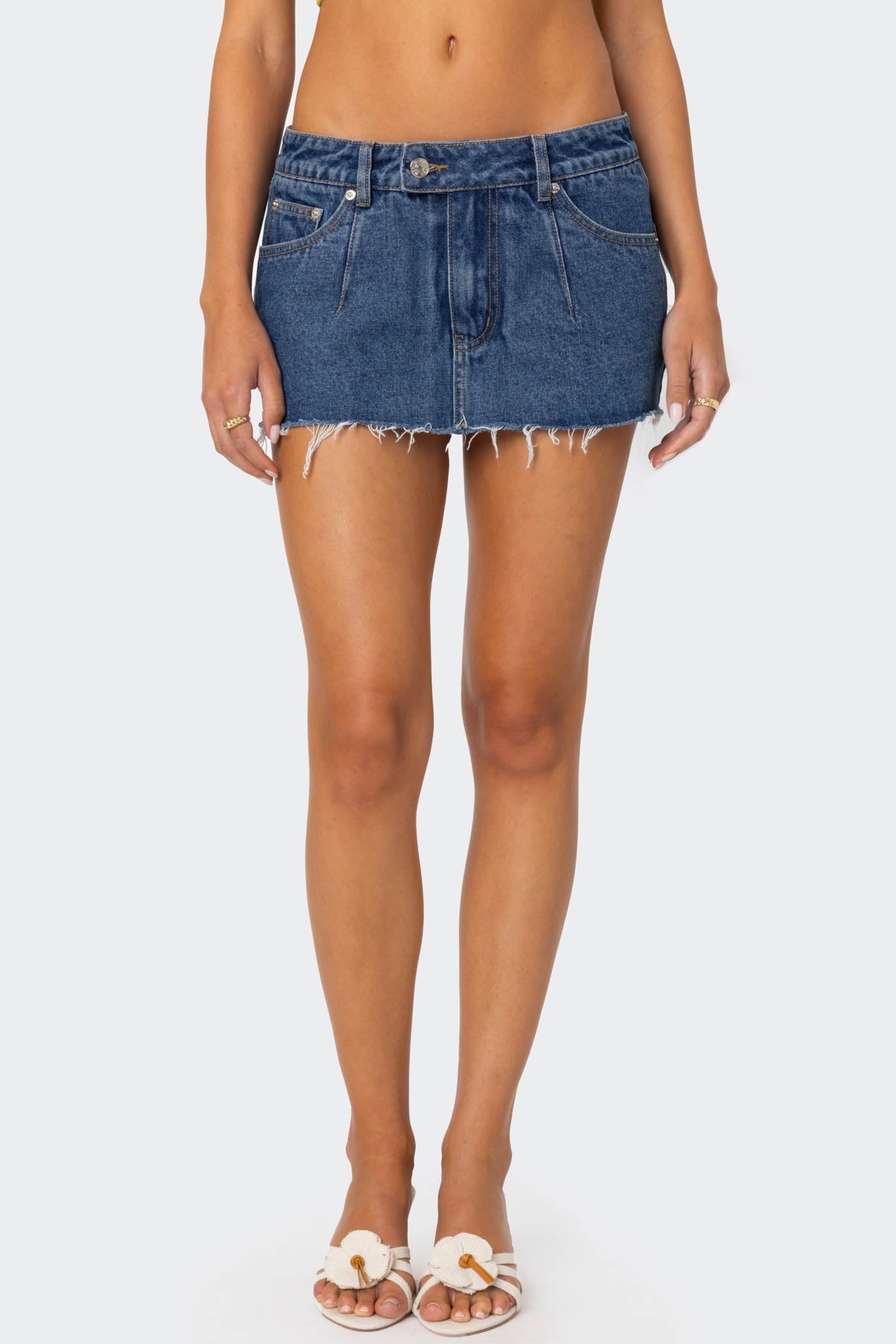 Clementine Low Rise Denim Micro Skort-Milans Time