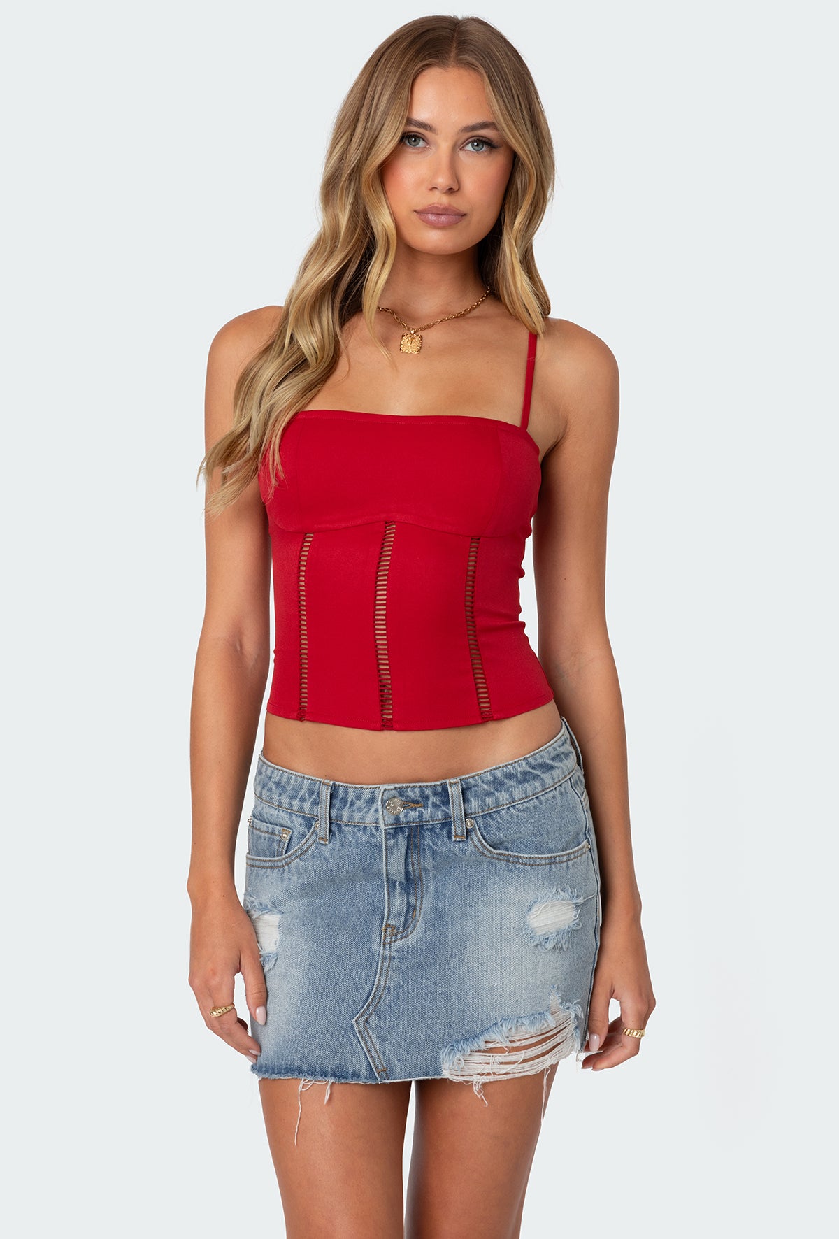 Jennie ladder knit corset-Milans Time