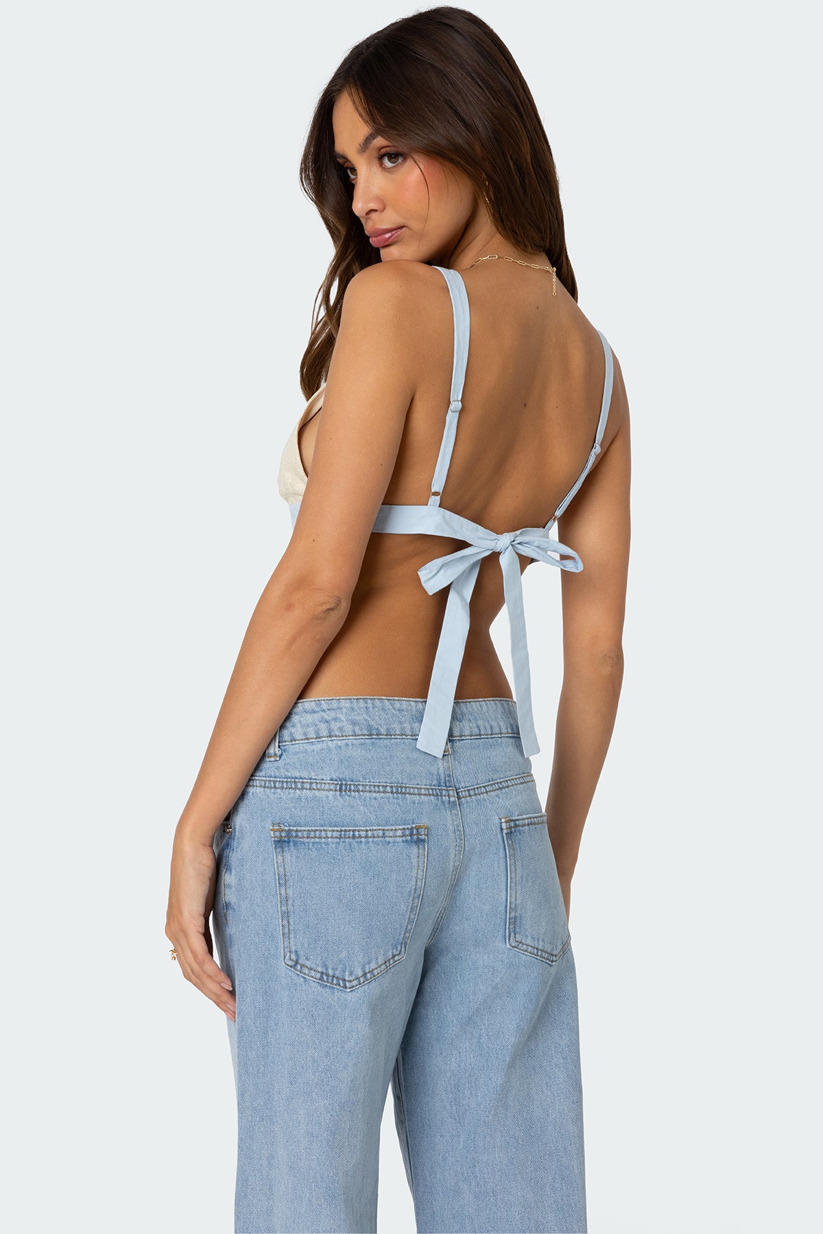 Sheer Lace Open Back Tank Top-Milans Time