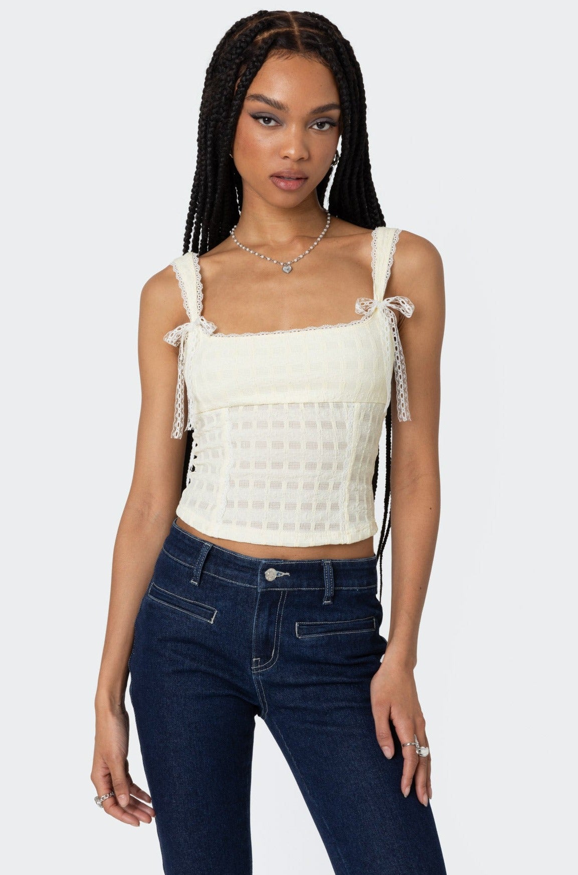 Textured Bustier Top-Milans Time