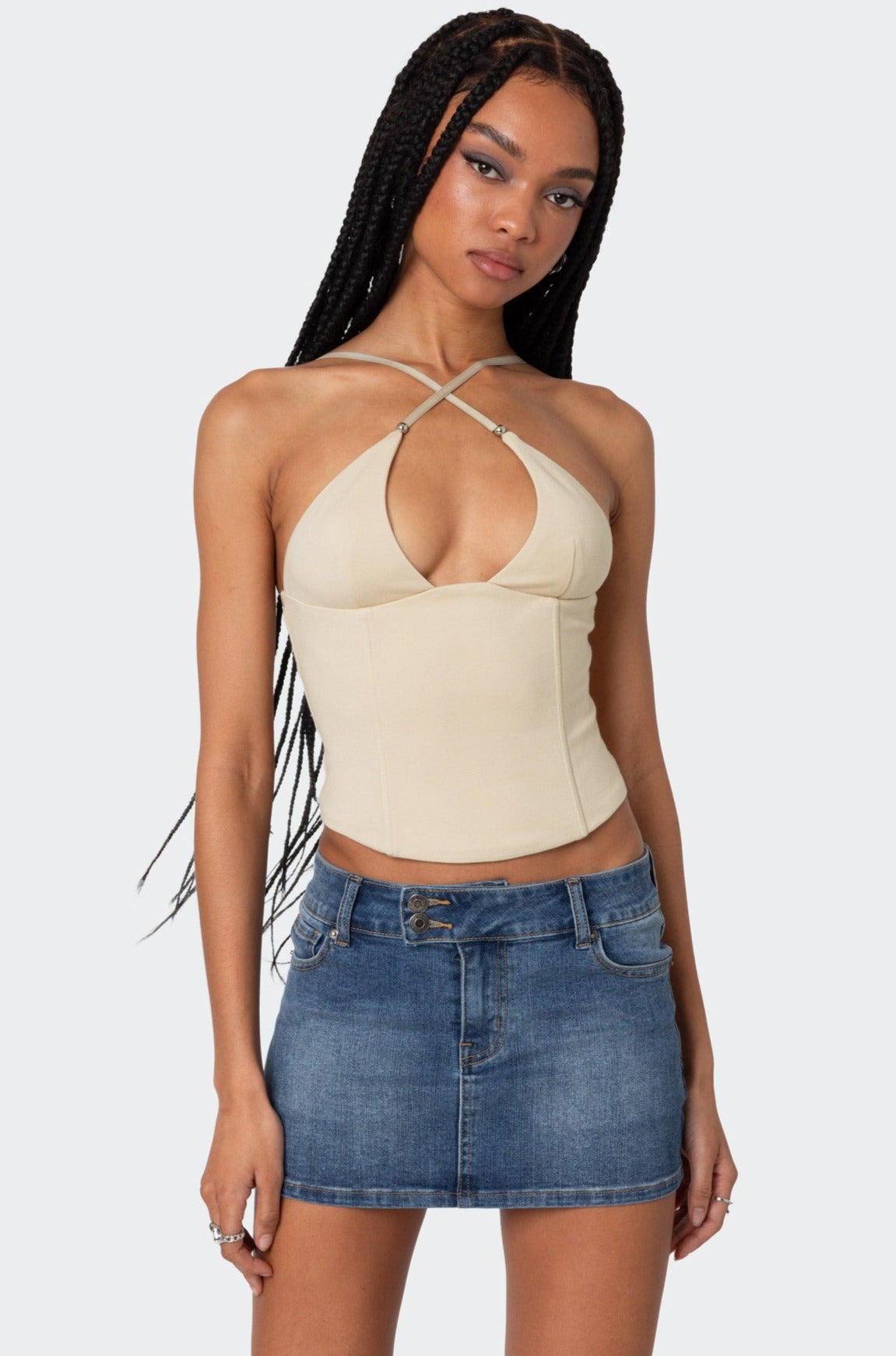 Lou Crossover Beaded Corset-Milans Time