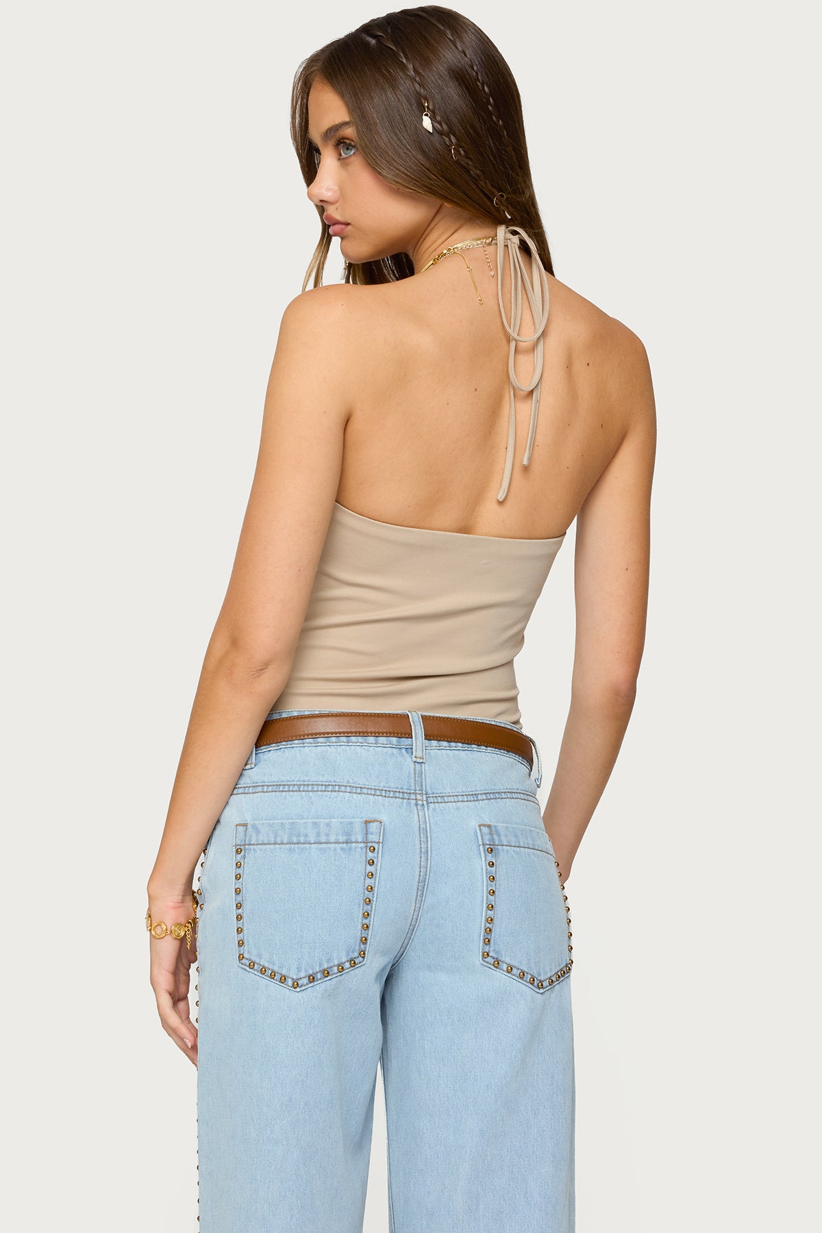 Colbie Faux Suede Fringe Trim Bodysuit-Milans Time