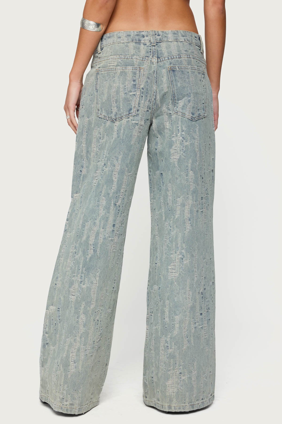 Blaze Distressed Low Rise Baggy Jeans-Milans Time