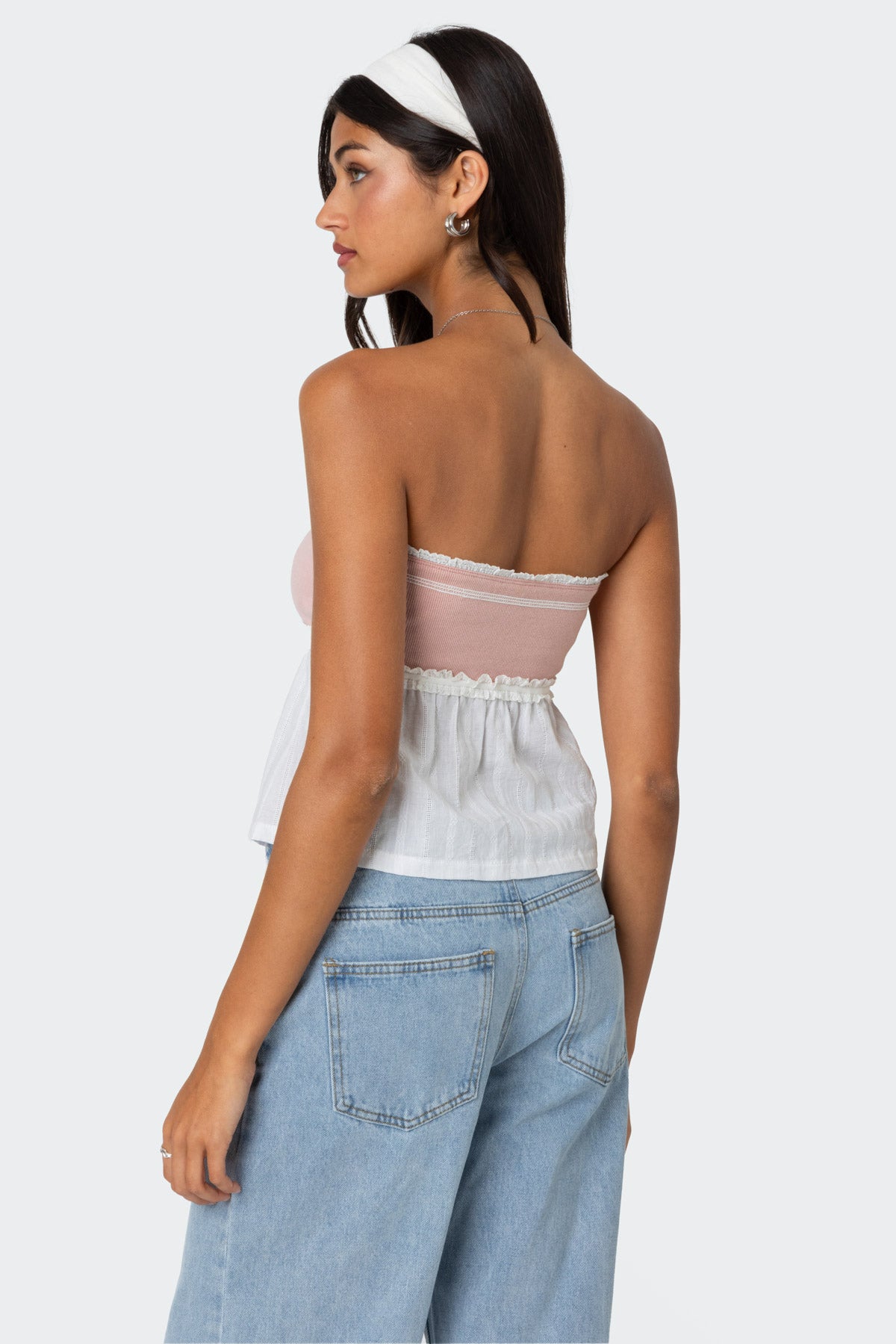 Rena Ribbed Peplum Tube Top-Milans Time