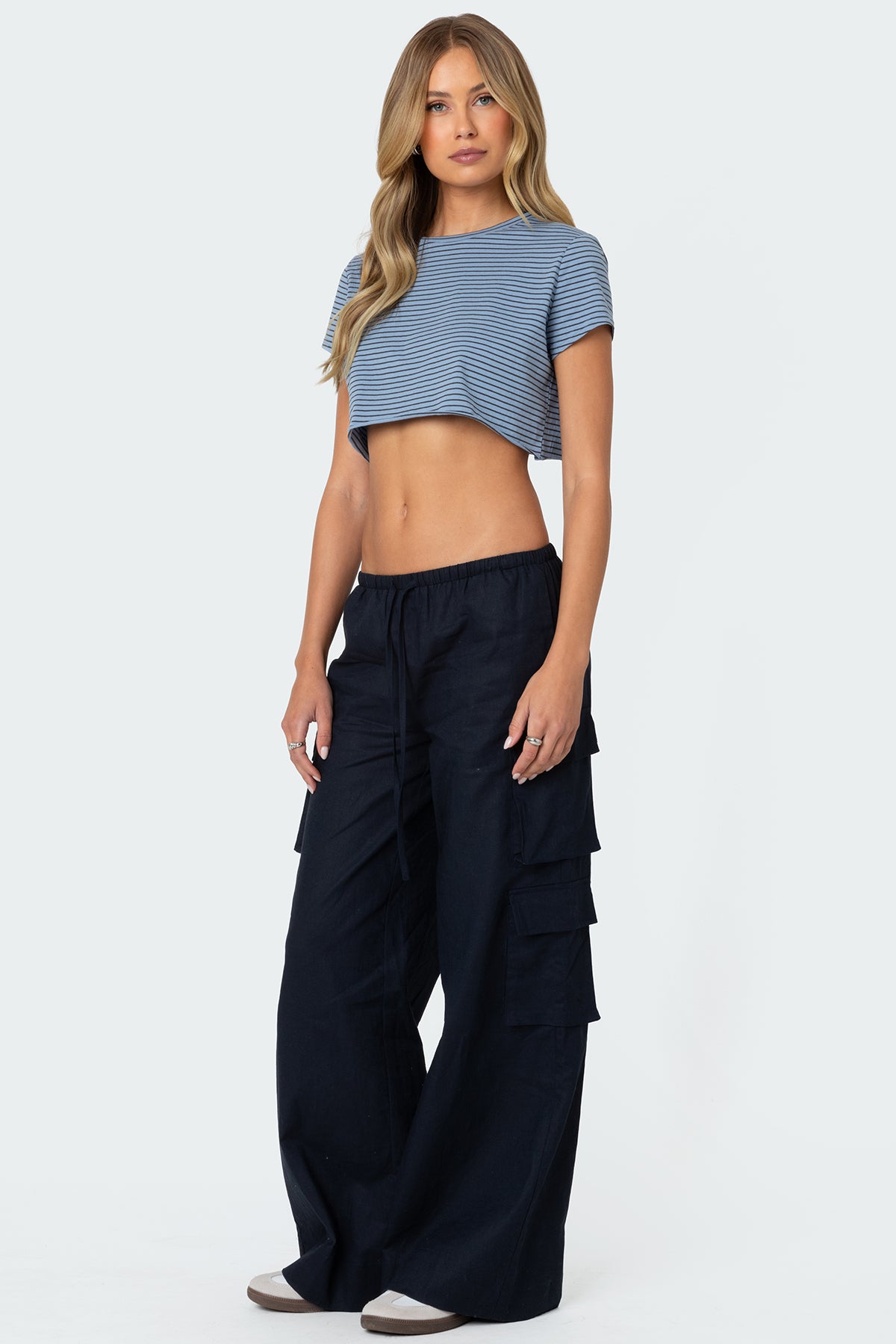 Stripey Cropped T Shirt-Milans Time