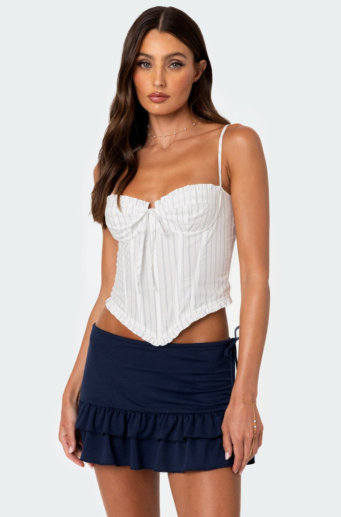 Greca Striped Poplin Corset-Milans Time